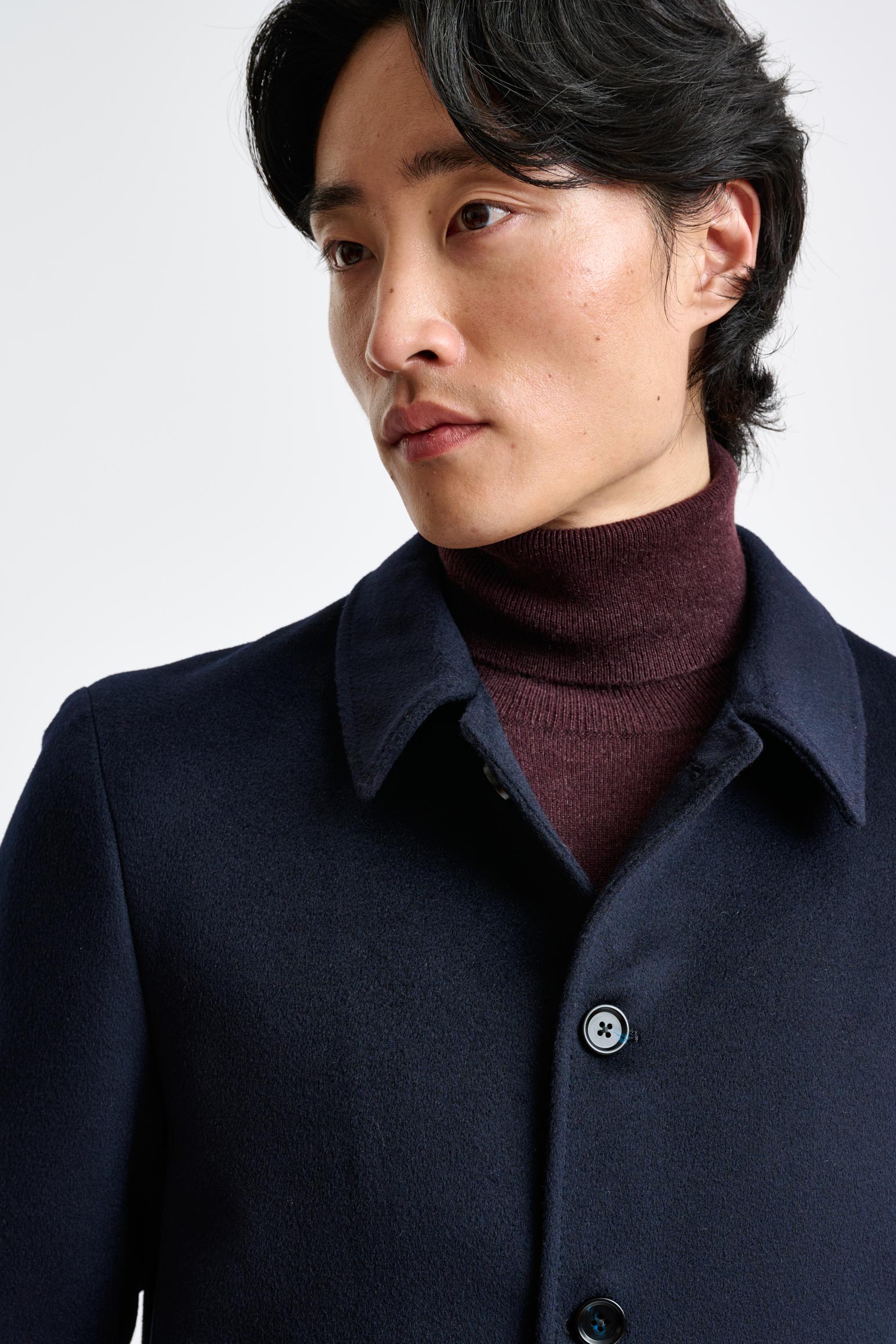 Navy Wool Chelsea Shirt Jacket Zeus — detail 3