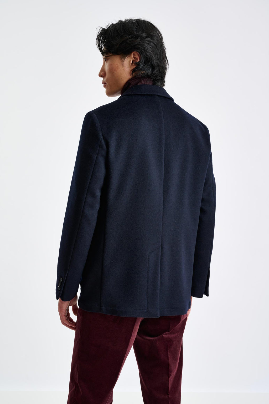 Navy Wool Chelsea Shirt Jacket Zeus — detail 4