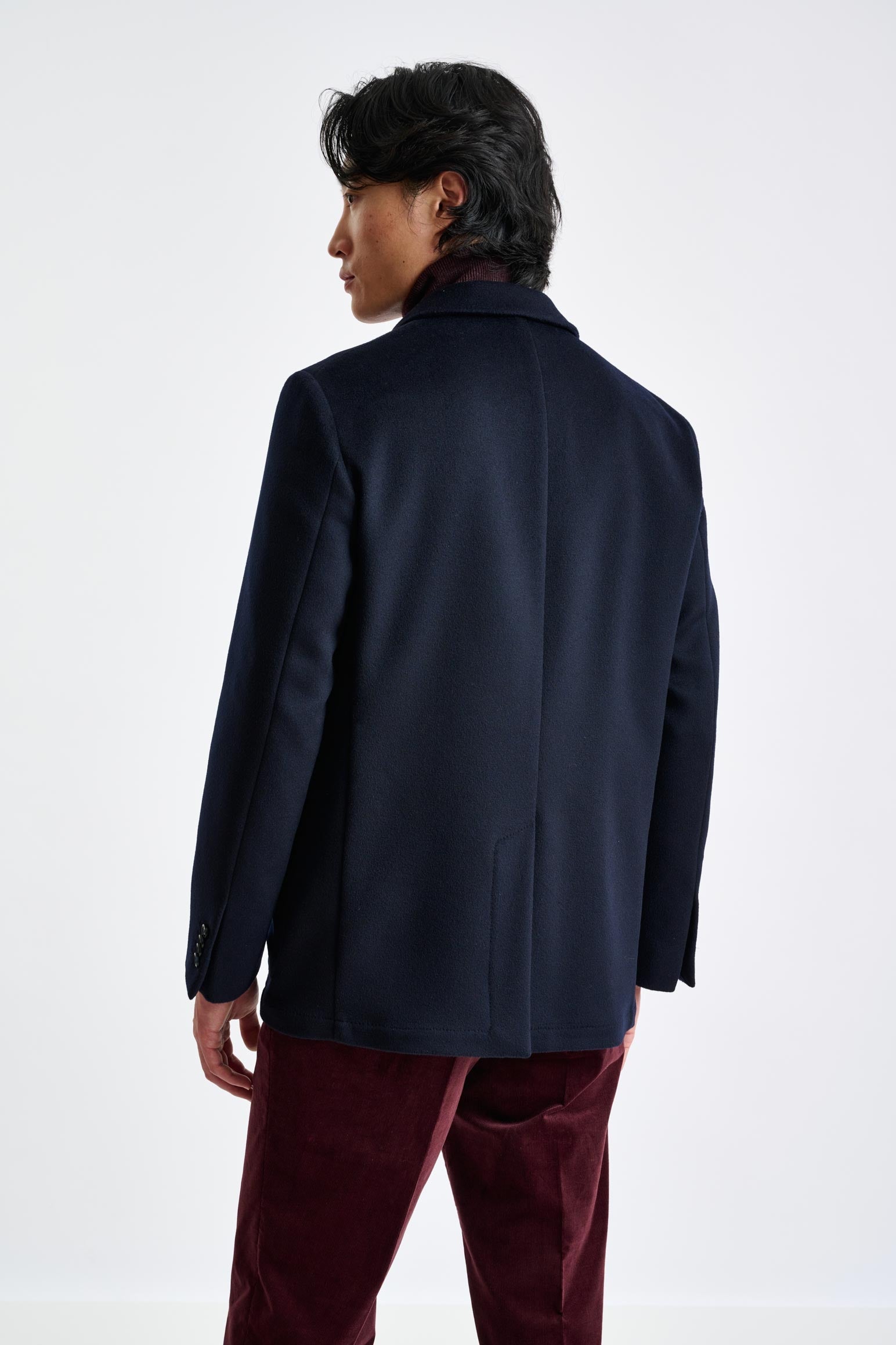 Navy Wool Chelsea Shirt Jacket Zeus — detail 4