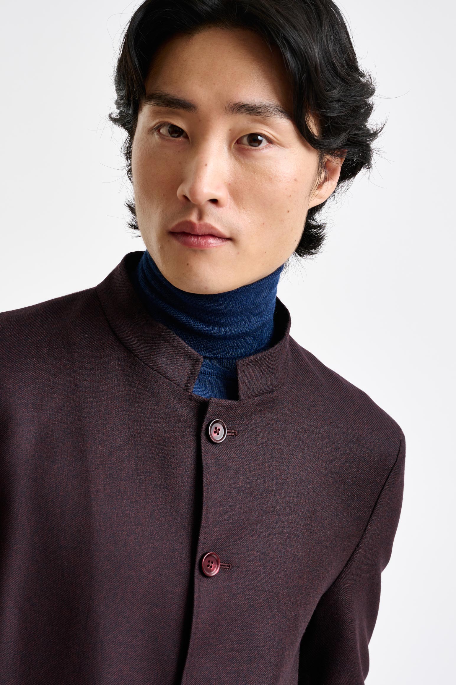 Dark Brown Wool Chelsea Shirt Jacket Harmony — detail 4