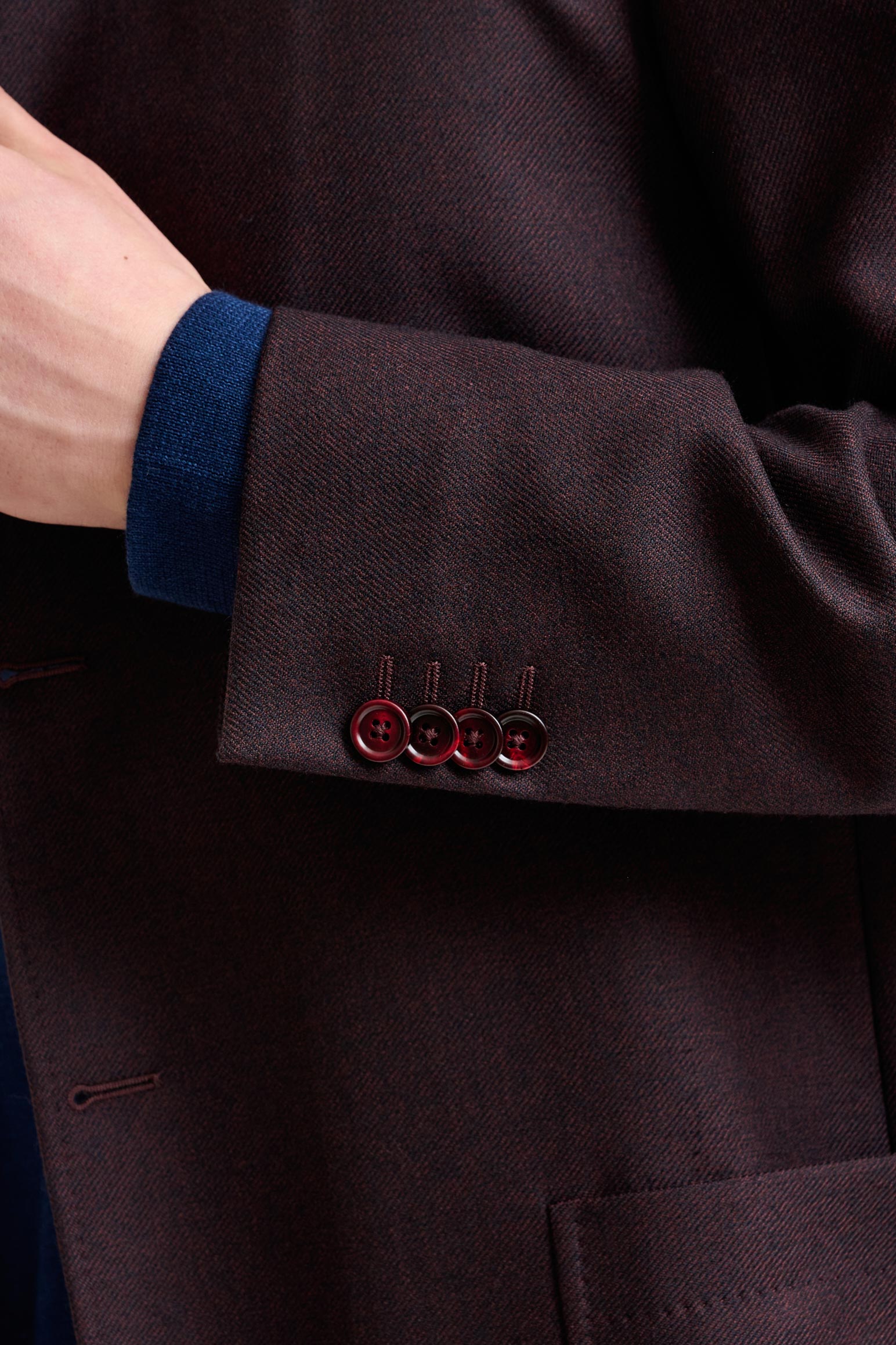 Dark Brown Wool Chelsea Shirt Jacket Harmony — detail 1