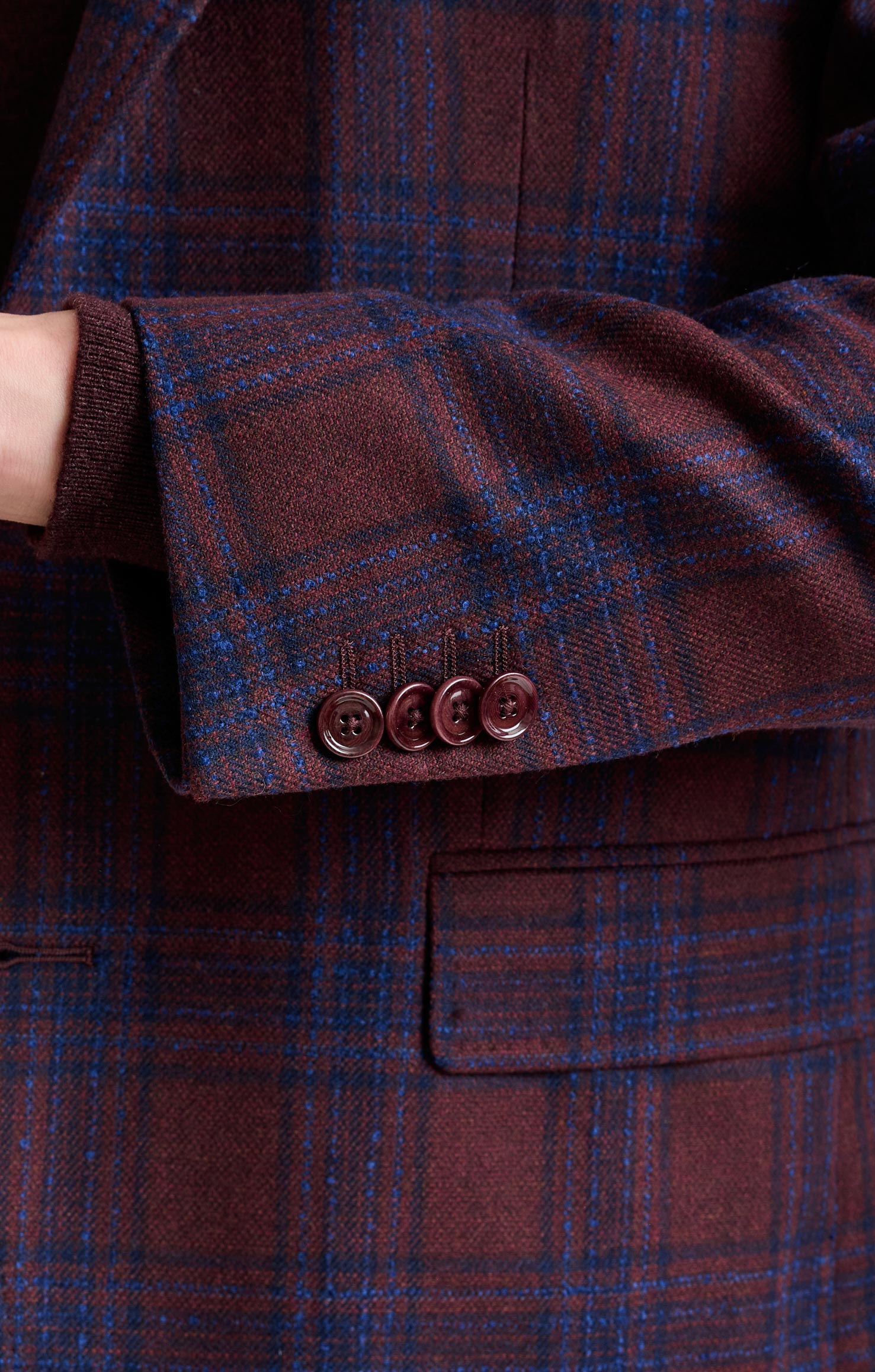 Burgundy Wool & Cashmere Soho Jacket Escape — detail 1