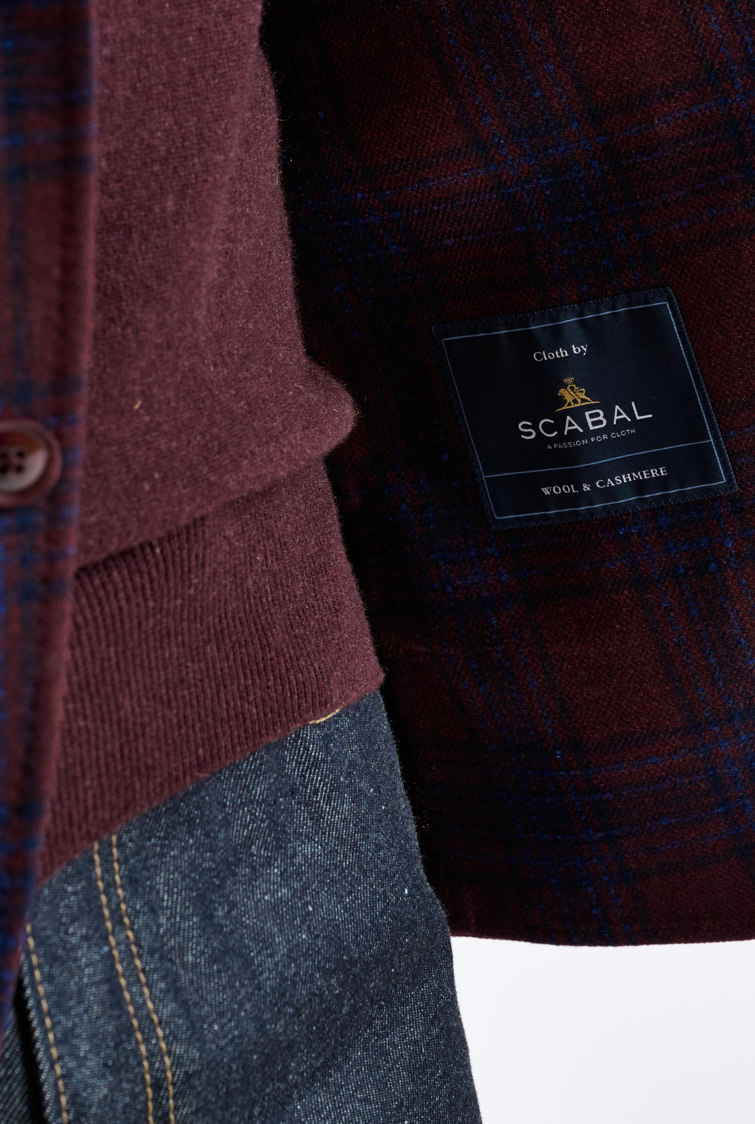 Burgundy Wool & Cashmere Soho Jacket Escape — detail 3