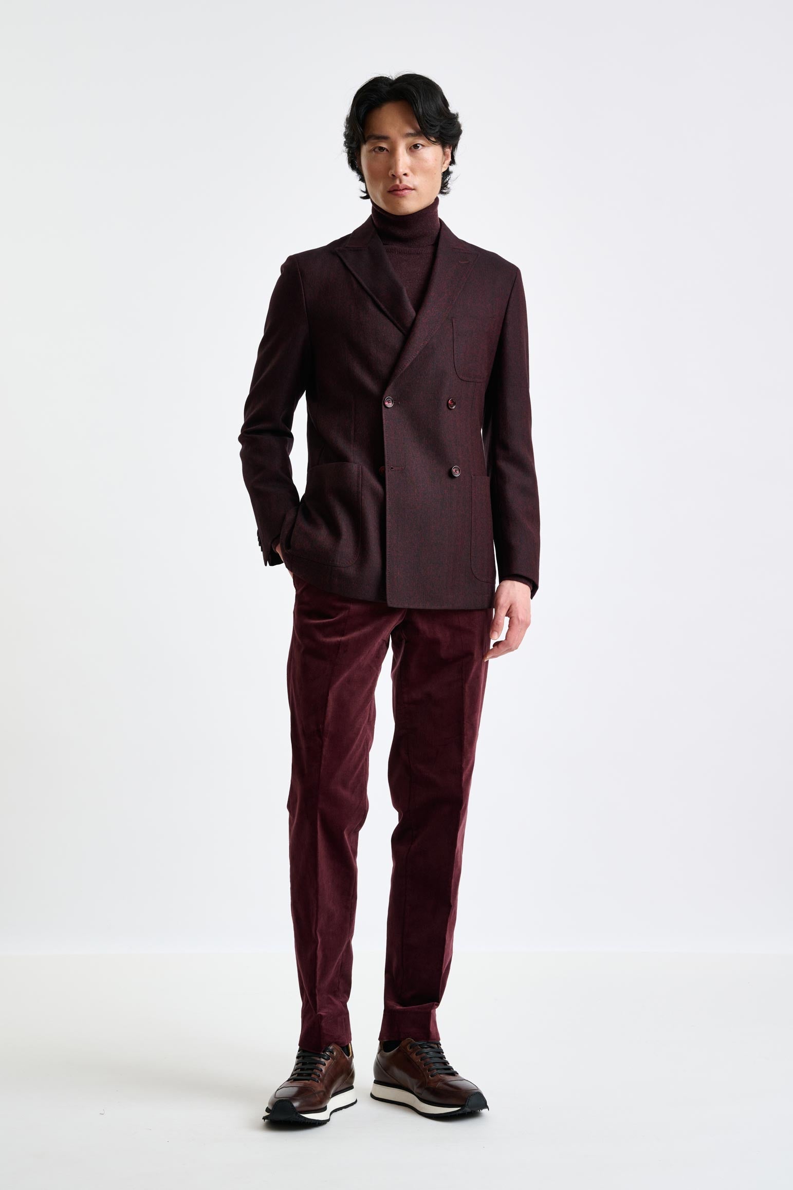 Red Super 100's Wool Kenton Jacket Sonata — detail 5