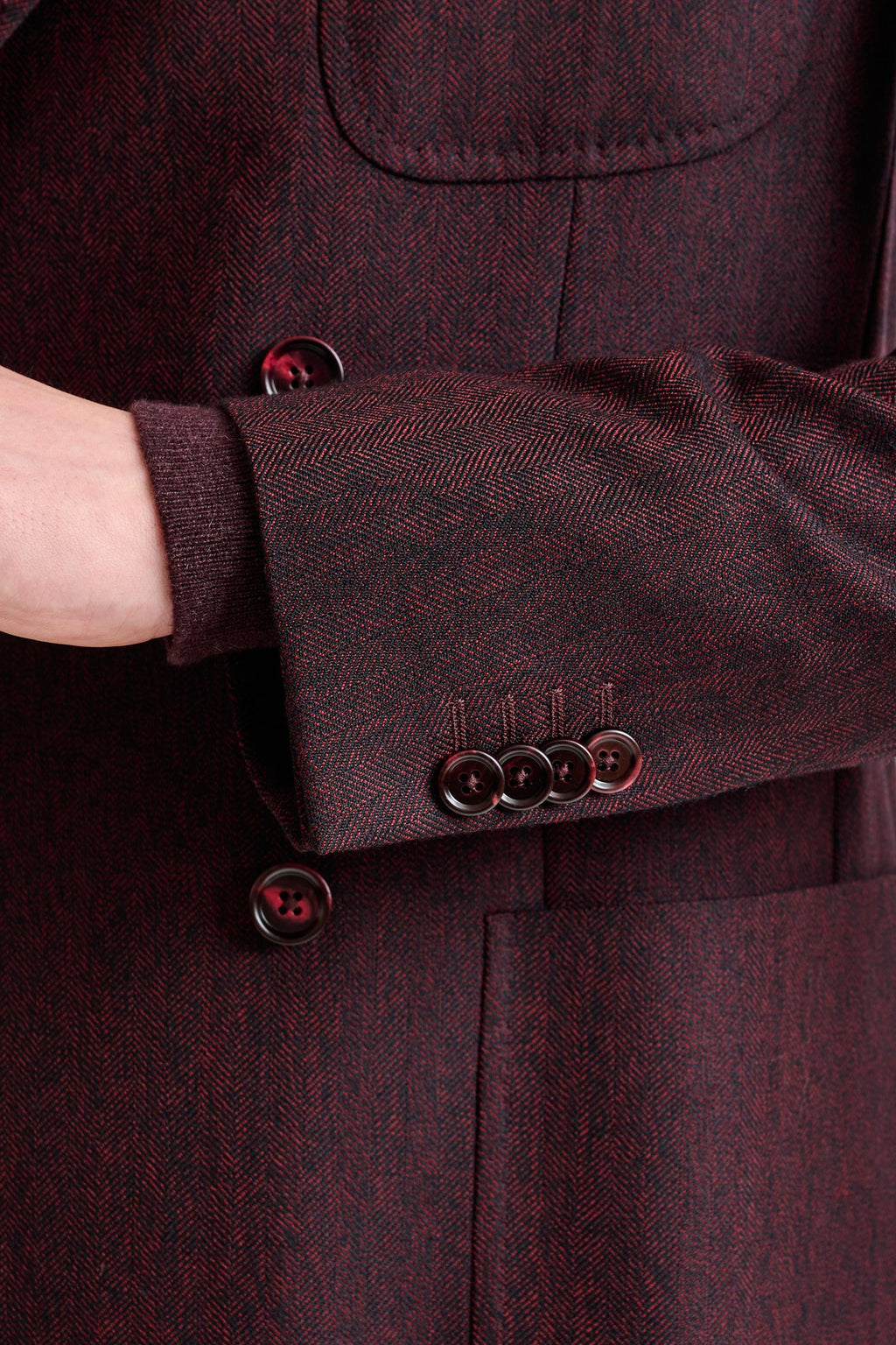 Red Super 100's Wool Kenton Jacket Sonata — detail 1