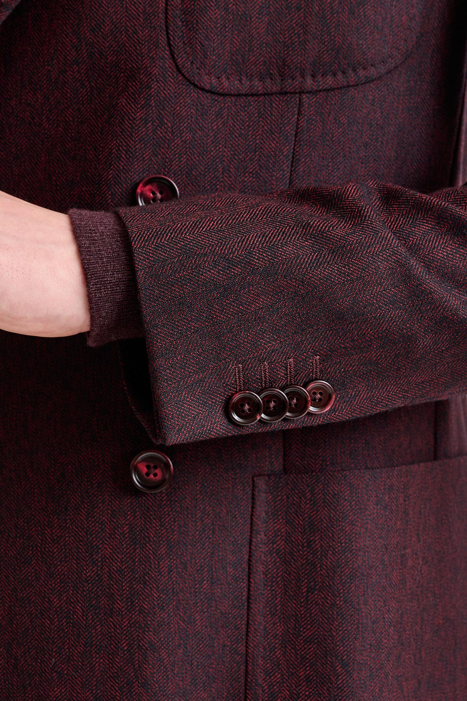 Red Super 100's Wool Kenton Jacket Sonata — detail 1