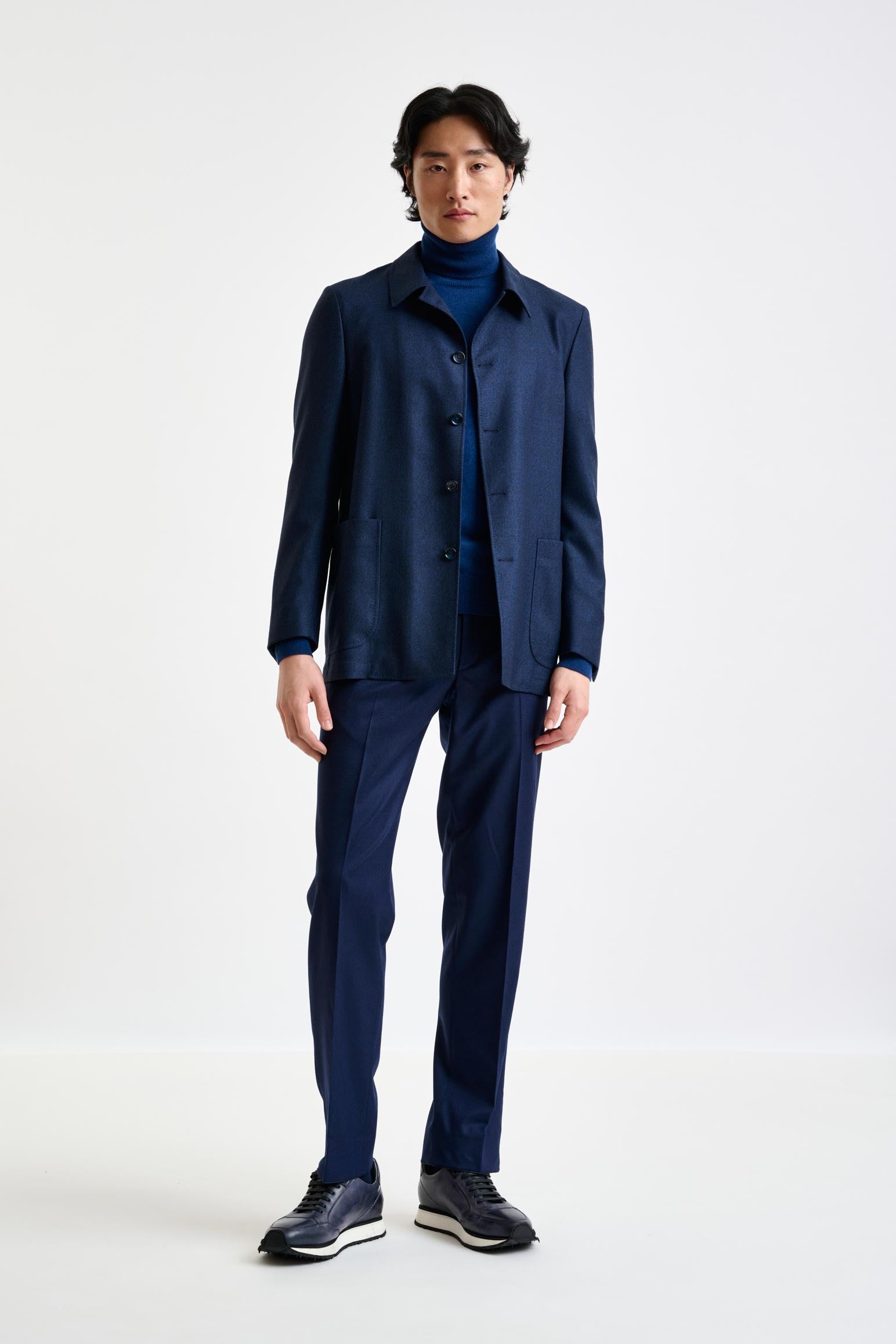 Blue Wool Chelsea Shirt Jacket Harmony — detail 4