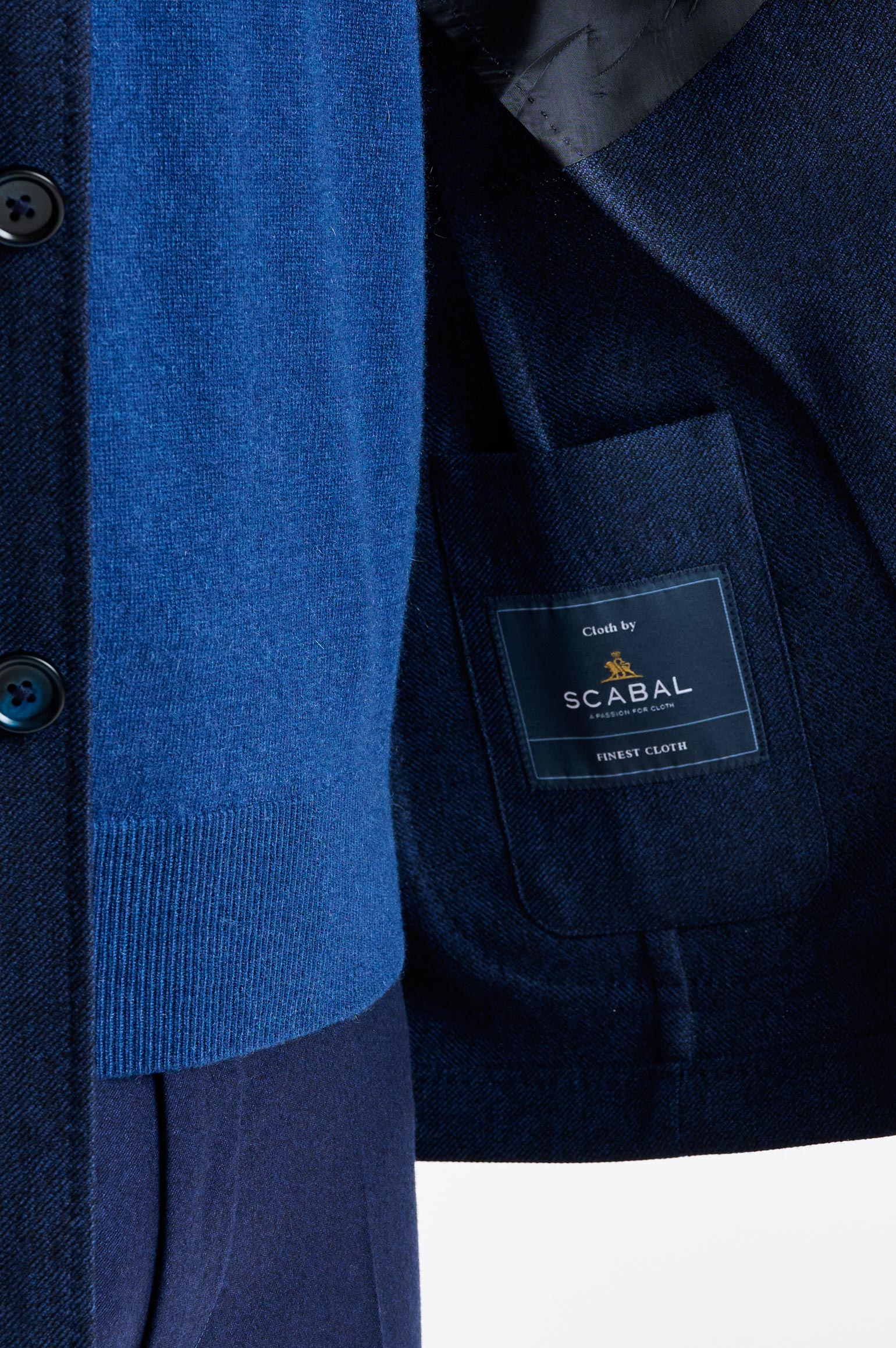 Blue Wool Chelsea Shirt Jacket Harmony — detail 2