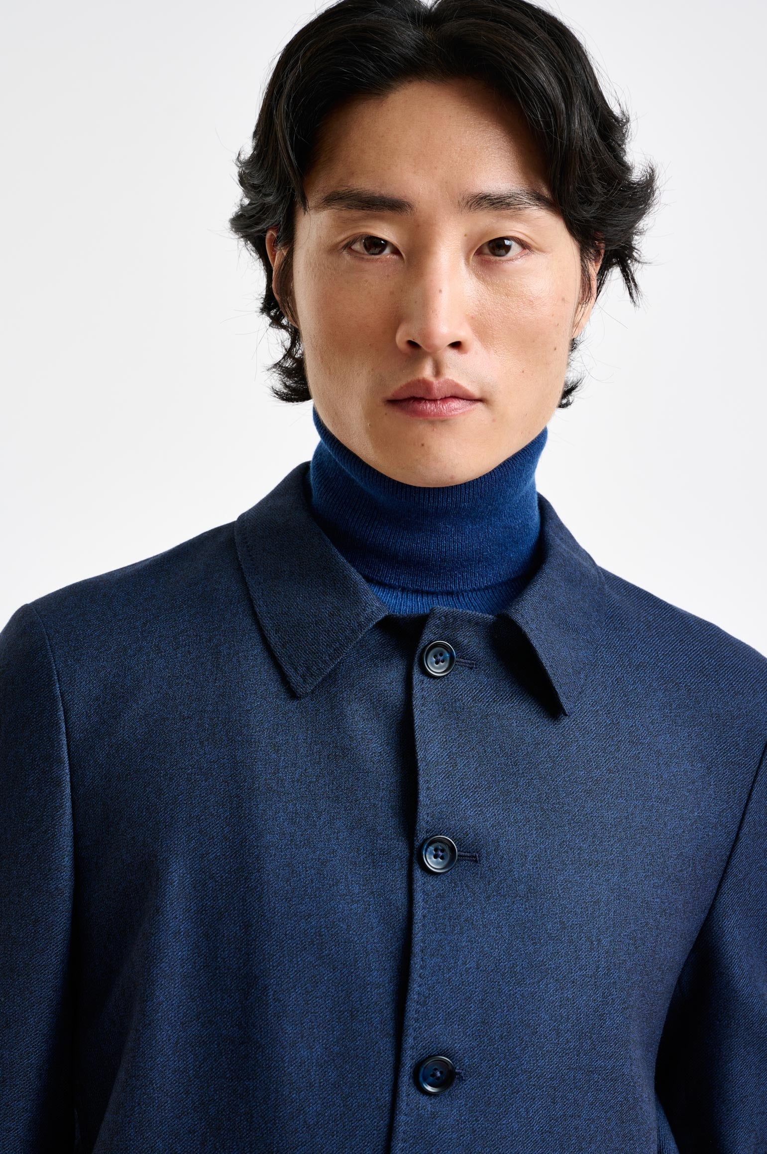 Blue Wool Chelsea Shirt Jacket Harmony — detail 3