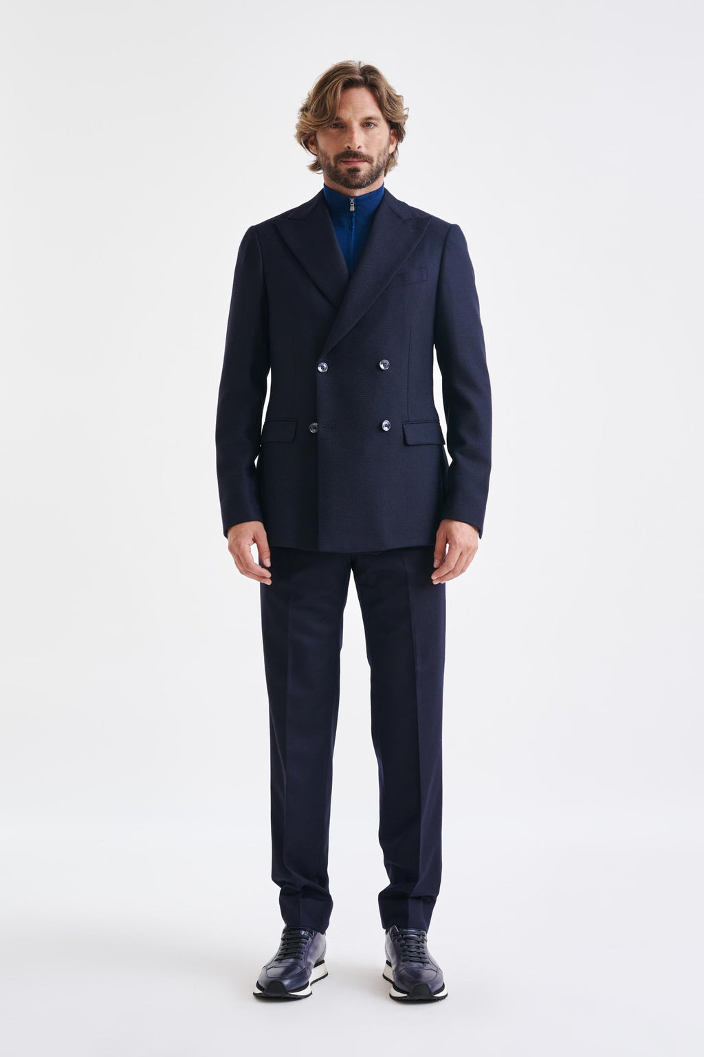 Blue Super 100's Wool Soho Jacket Sonata — detail 5