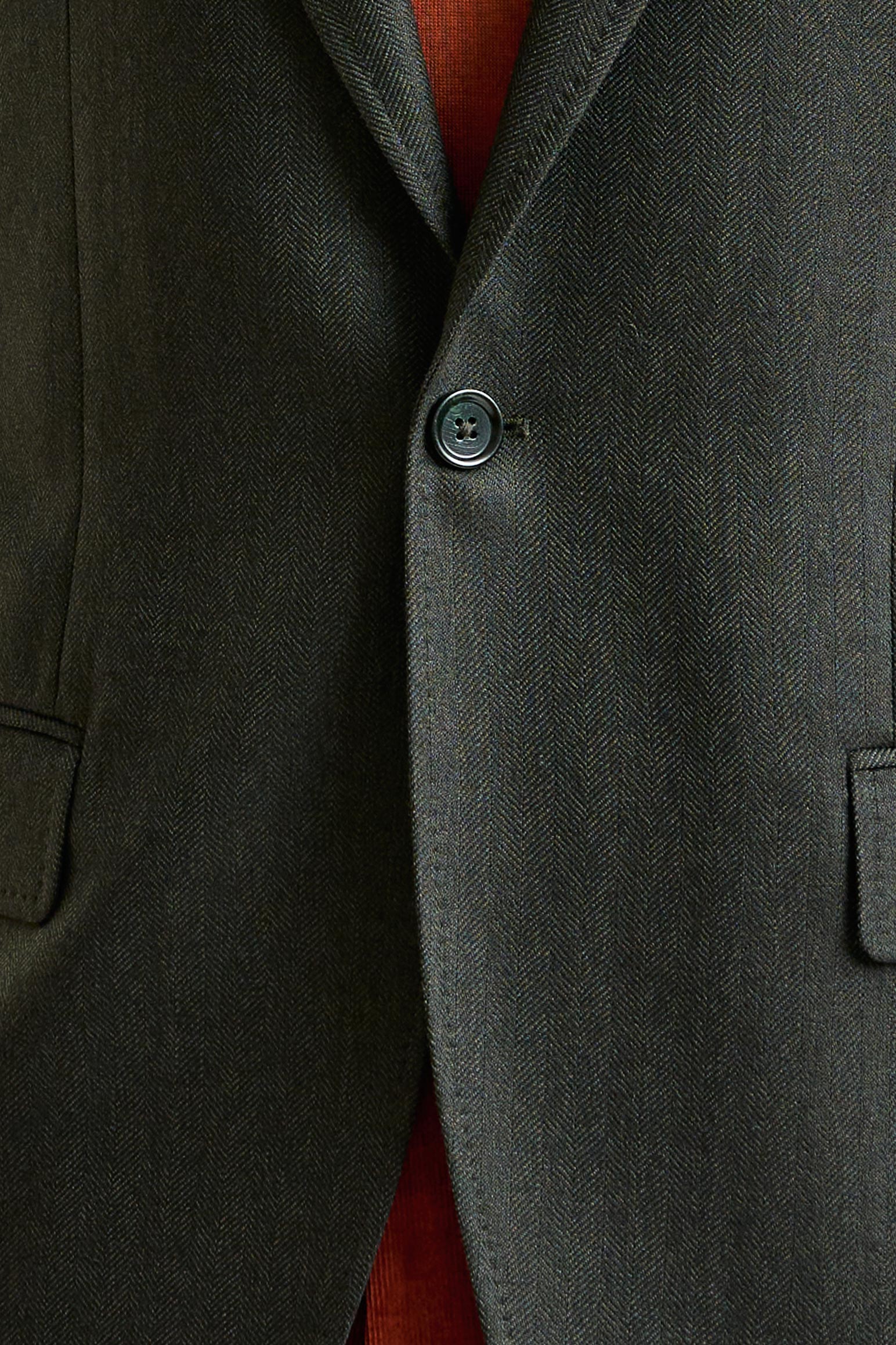 Olive Green Super 100's Wool Kenton Jacket Sonata — detail 2