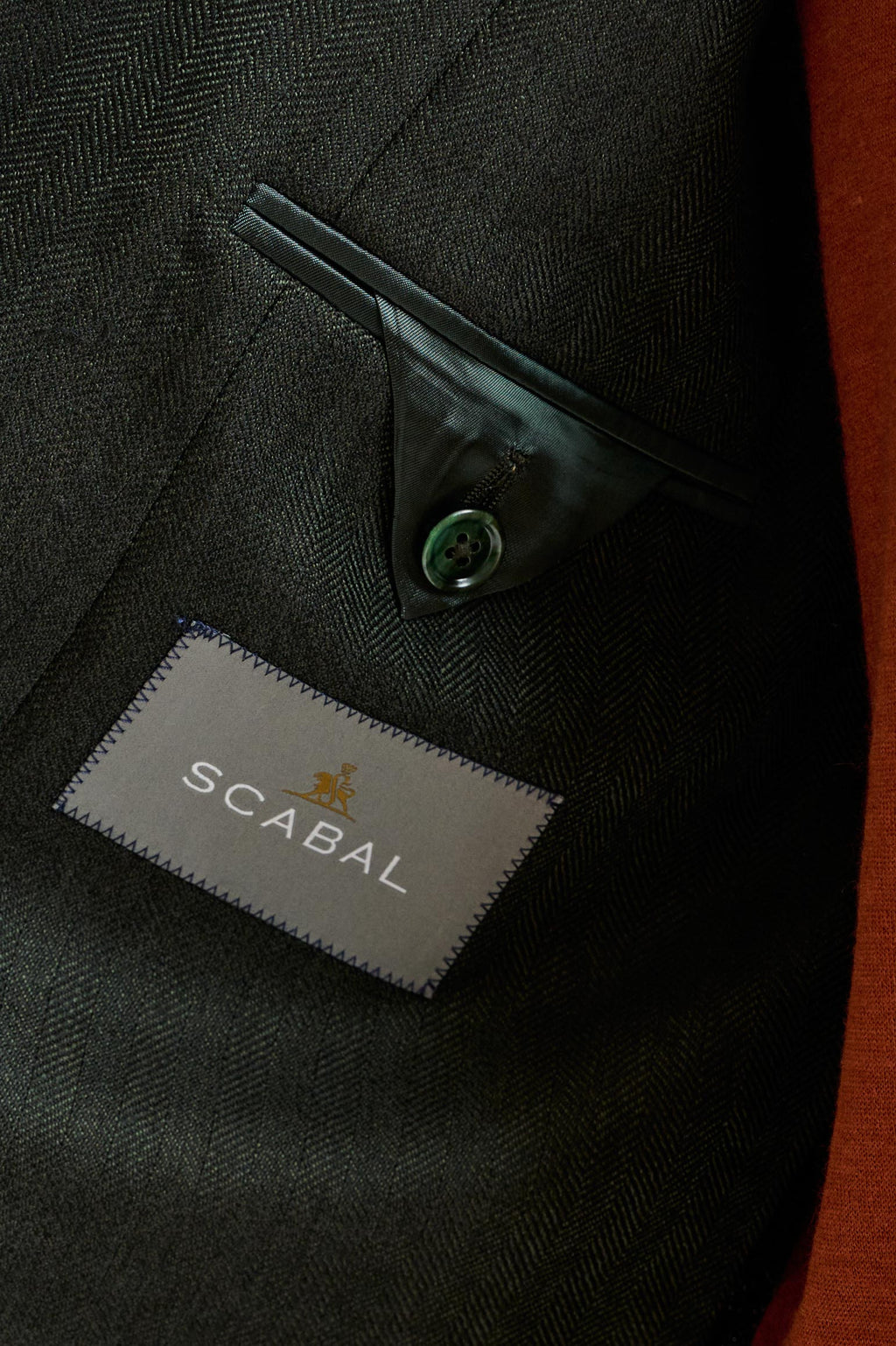 Olive Green Super 100's Wool Kenton Jacket Sonata — detail 4