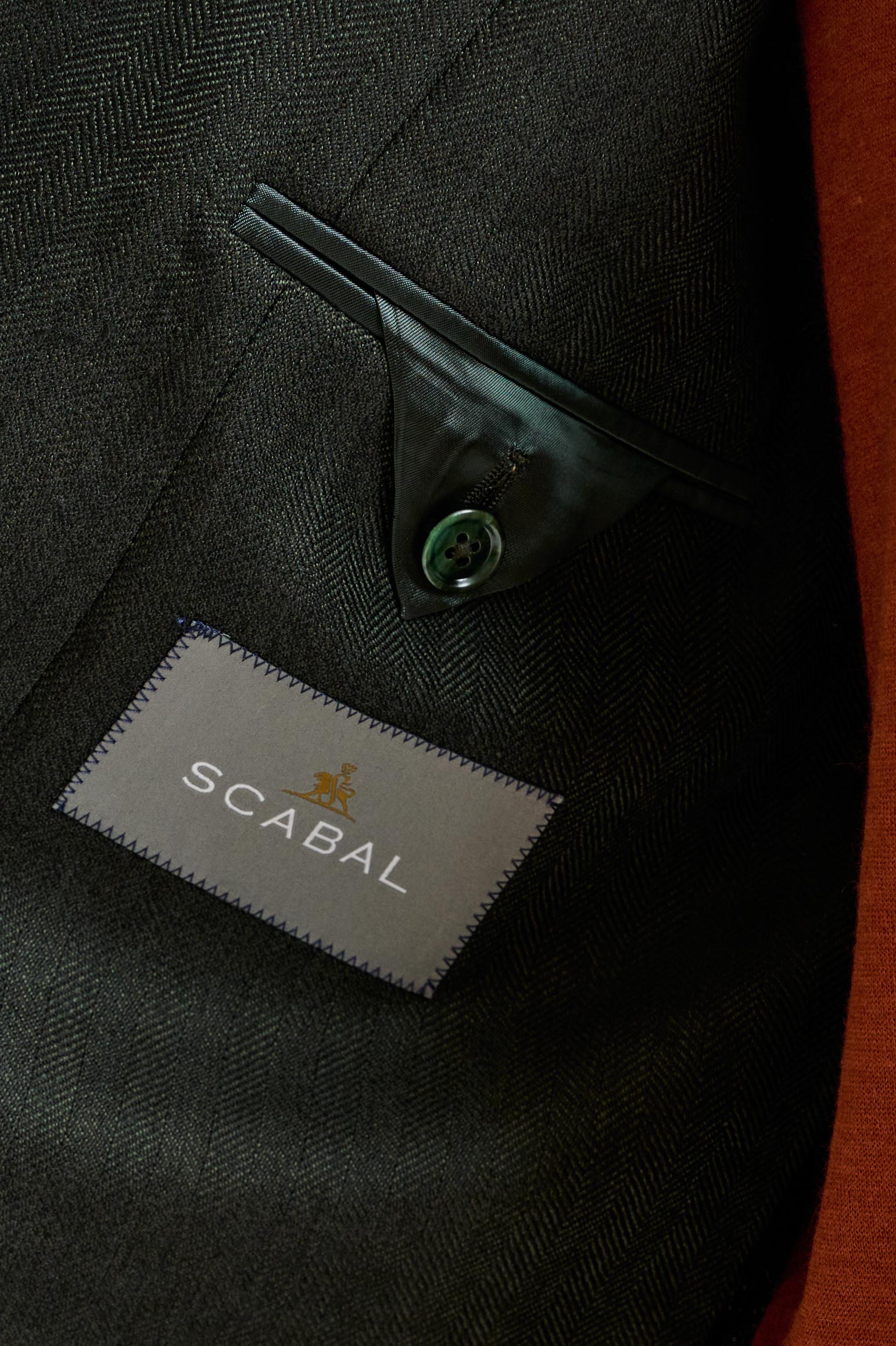 Olive Green Super 100's Wool Kenton Jacket Sonata — detail 4