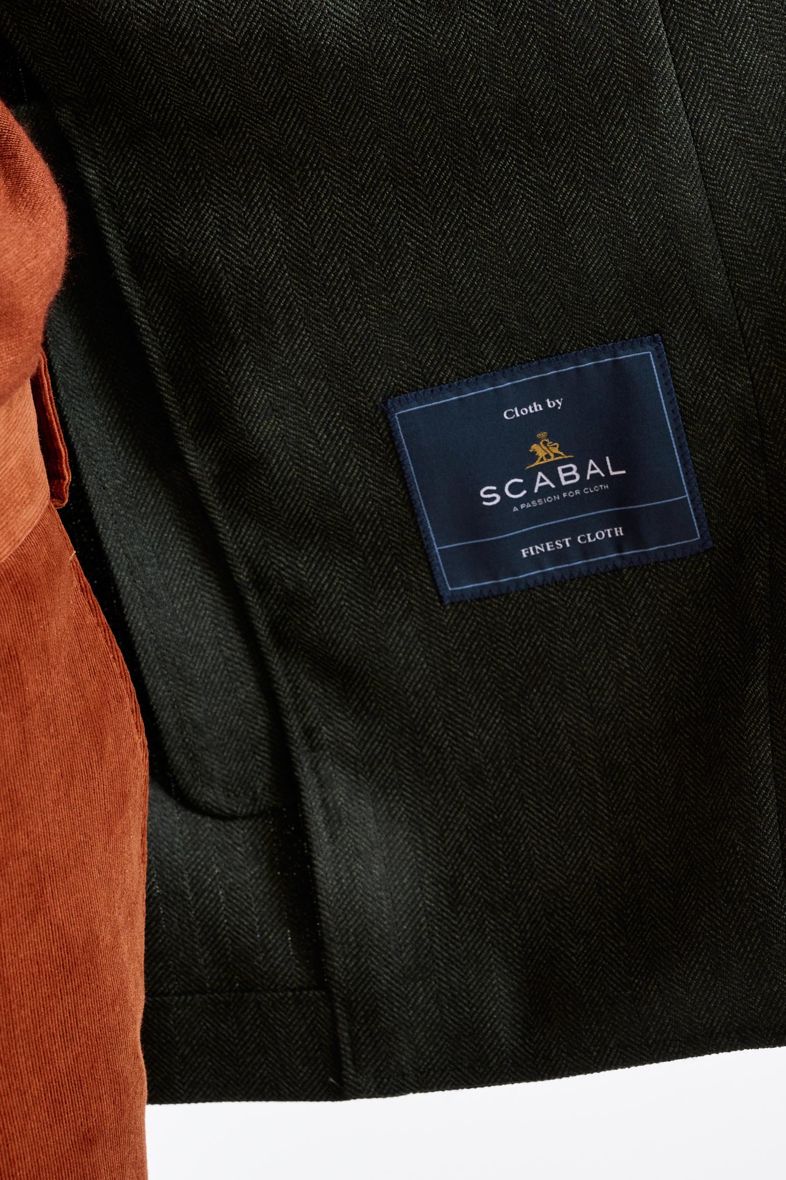 Olive Green Super 100's Wool Kenton Jacket Sonata — detail 3