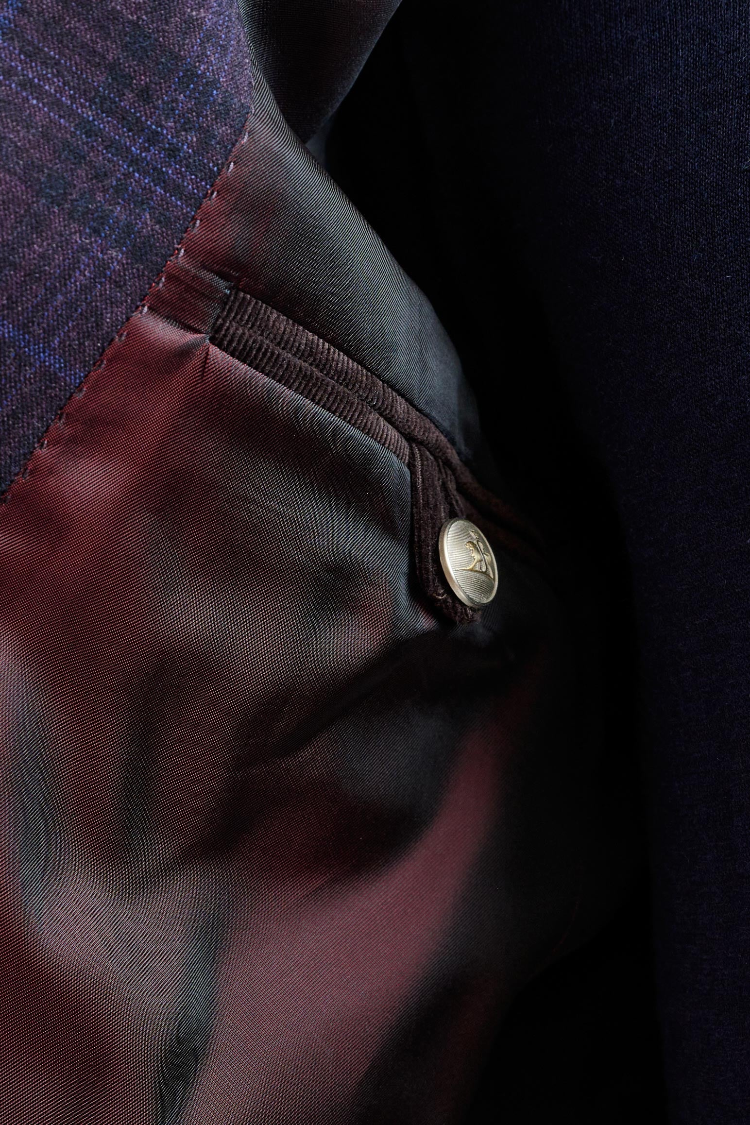 Purple Check Super 130's Wool Soho Jacket Hybrid — detail 4