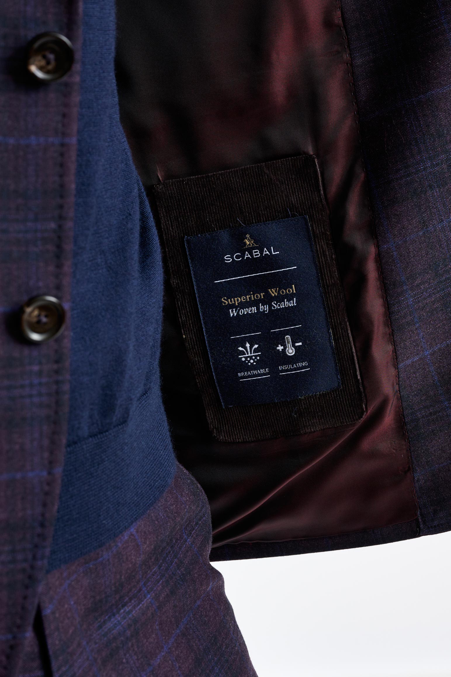 Purple Check Super 130's Wool Soho Jacket Hybrid — detail 3