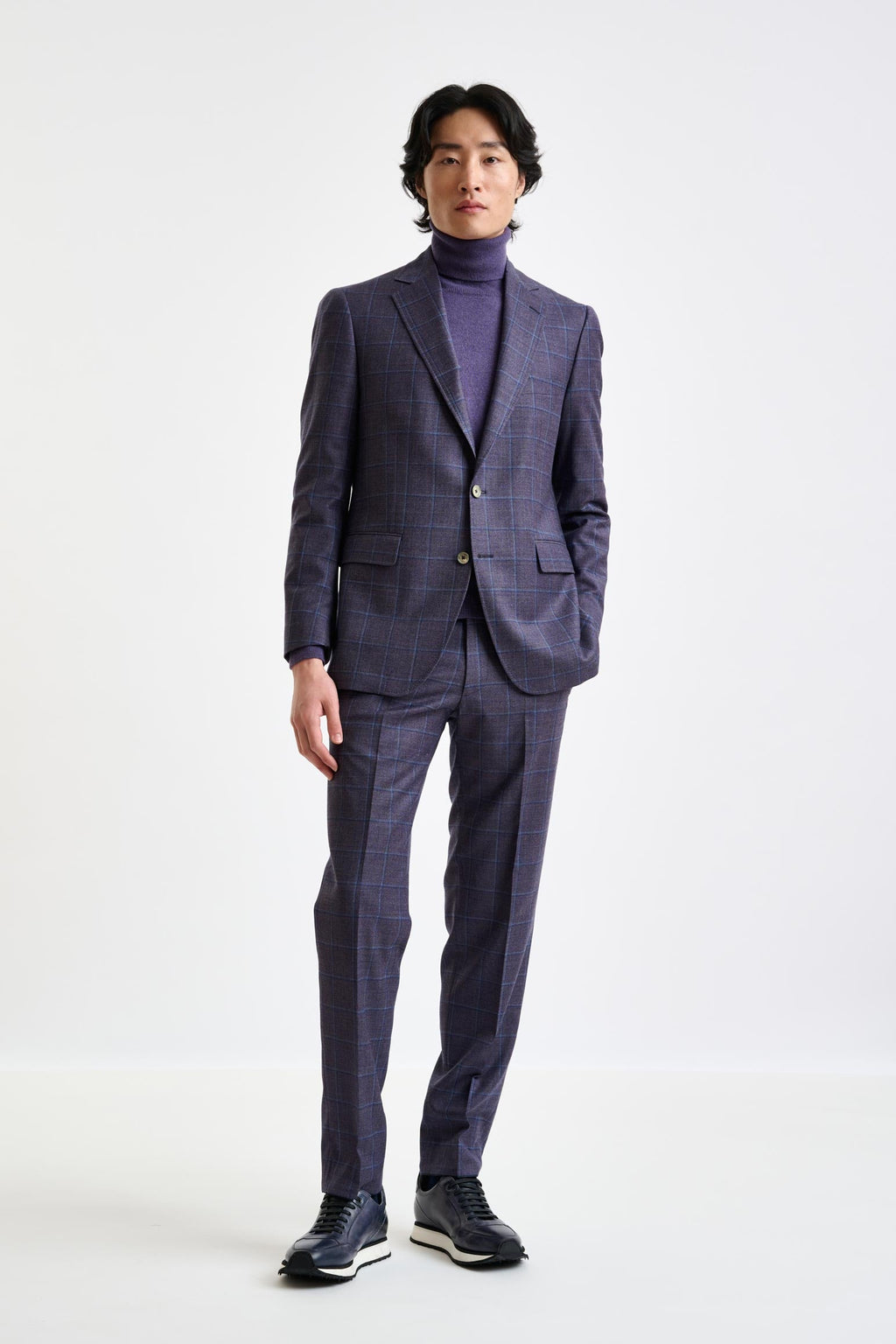 Purple Super 130's Wool Soho Jacket Hybrid — detail 5