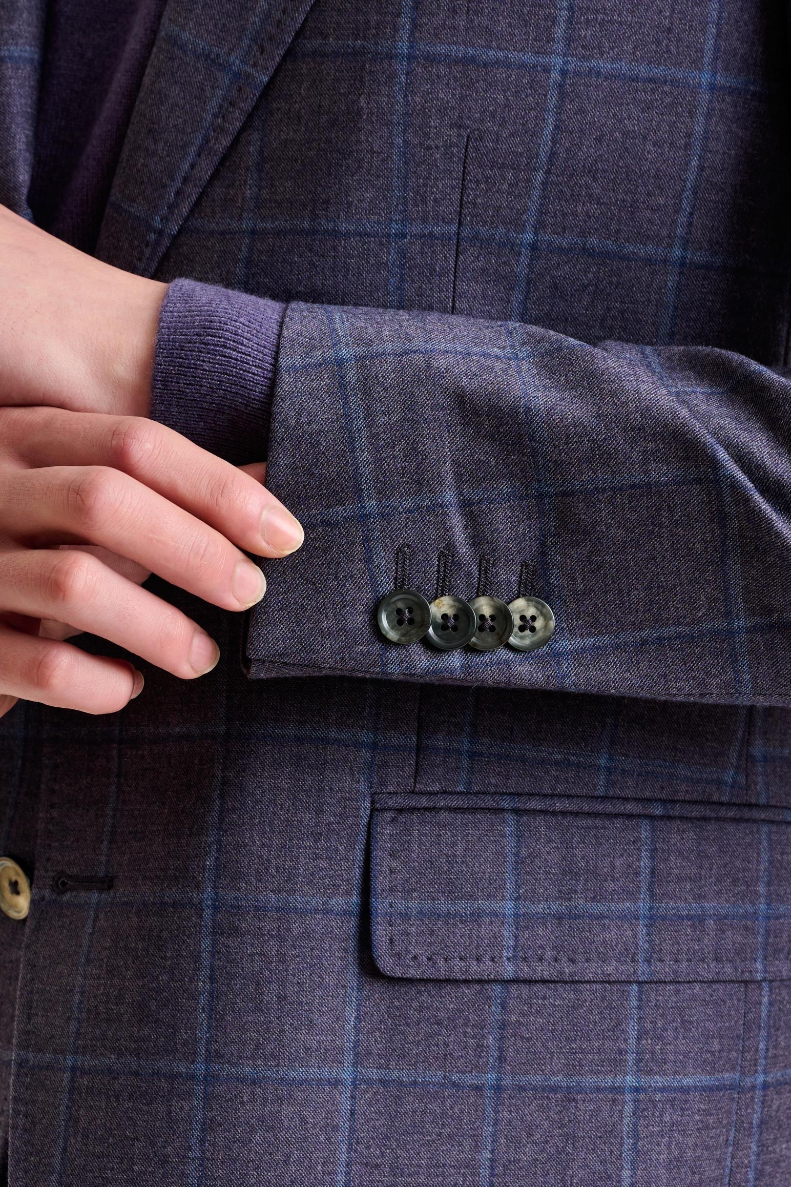Purple Super 130's Wool Soho Jacket Hybrid — detail 1