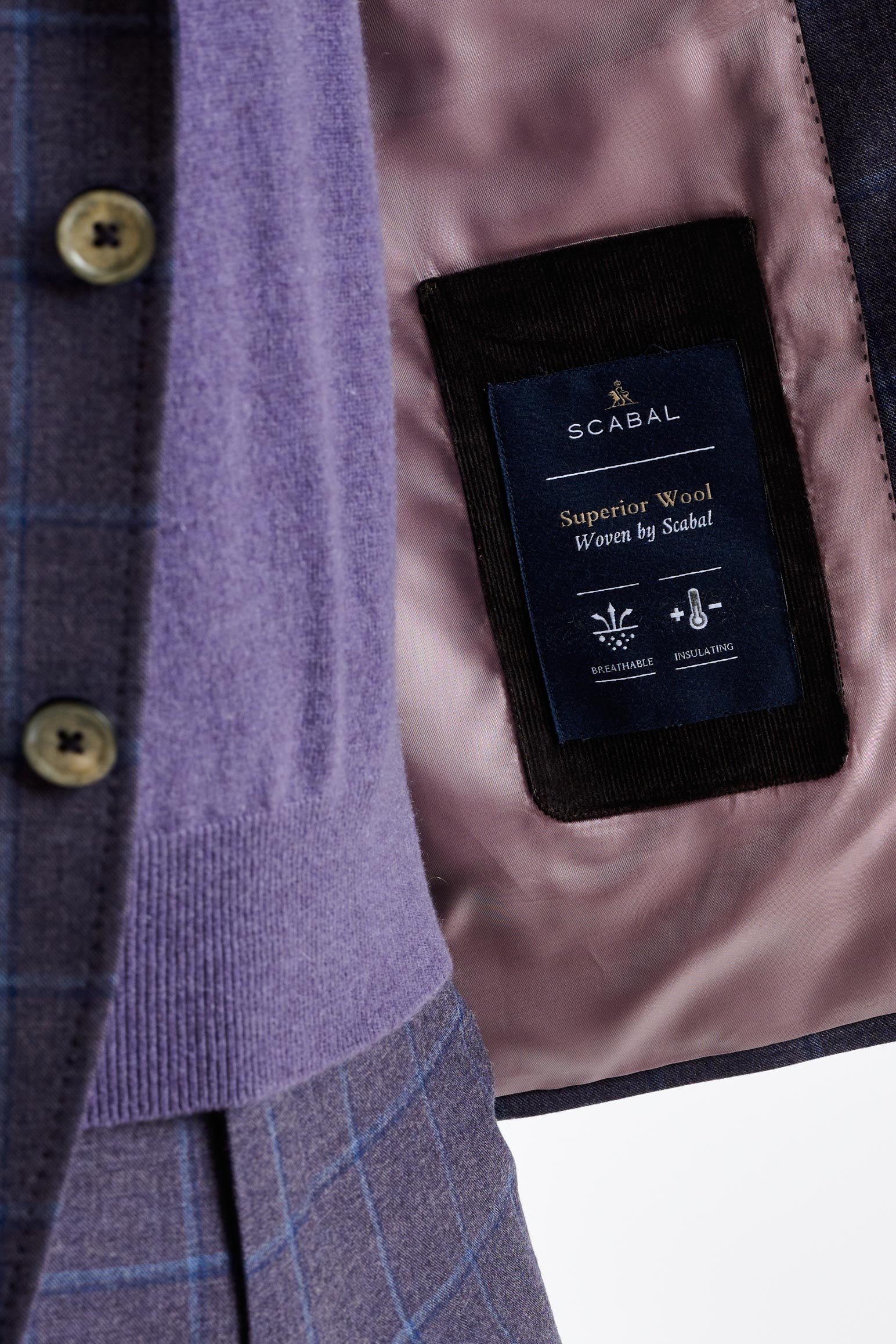Purple Super 130's Wool Soho Jacket Hybrid — detail 3