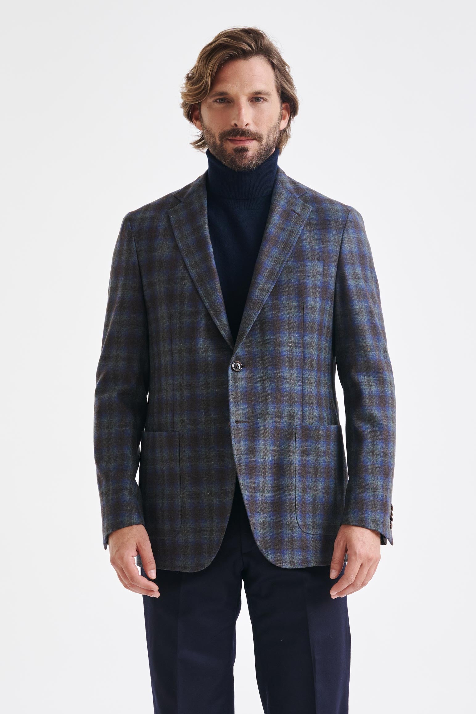 Medium Blue Wool & Cashmere Kenton Jacket Escape