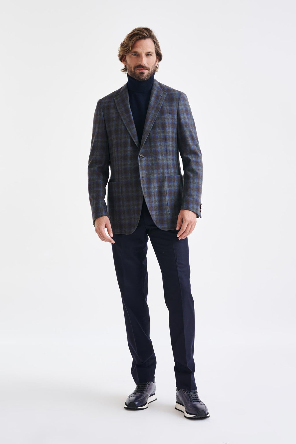 Medium Blue Wool & Cashmere Kenton Jacket Escape — detail 5