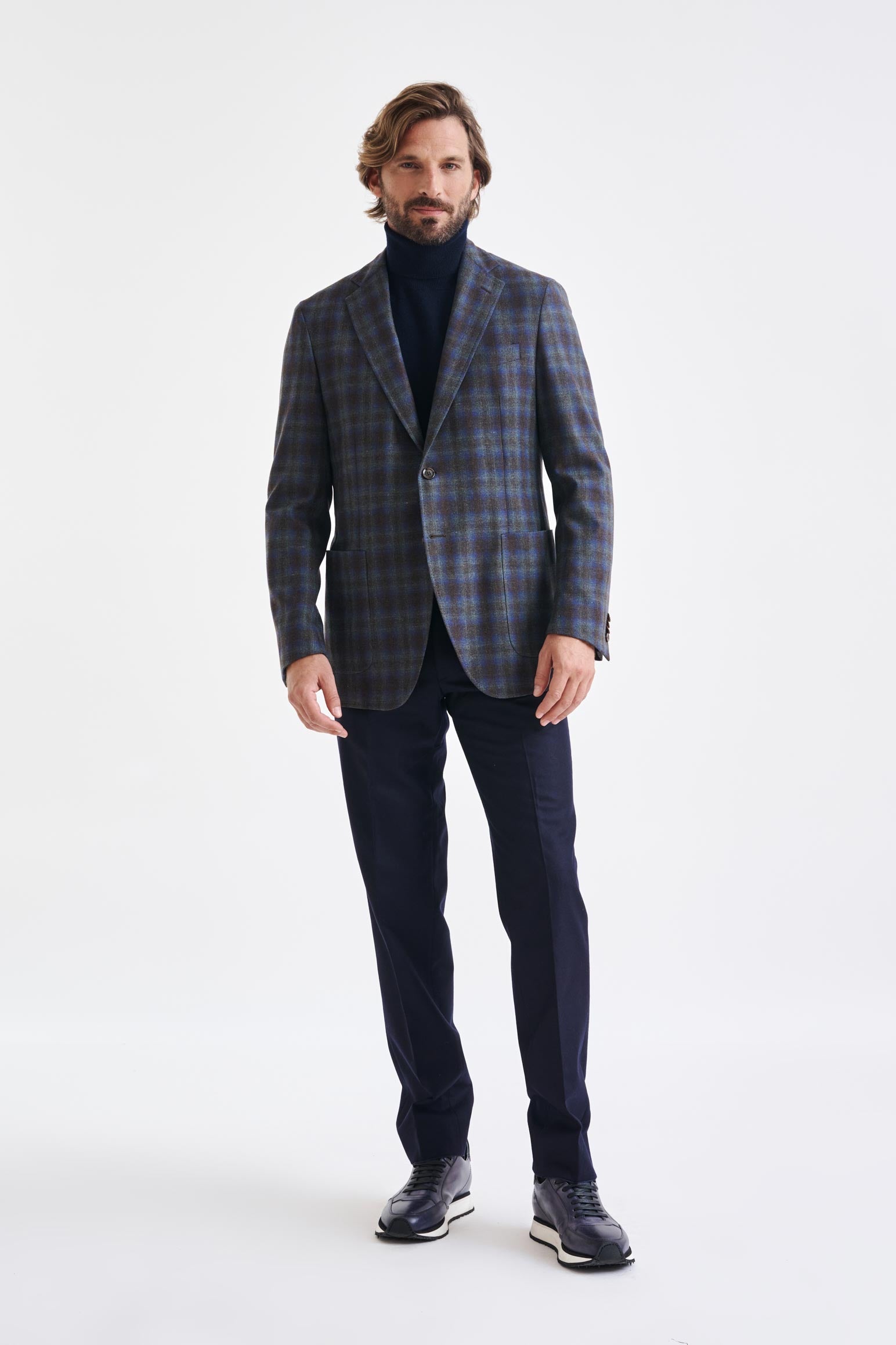 Medium Blue Wool & Cashmere Kenton Jacket Escape — detail 5