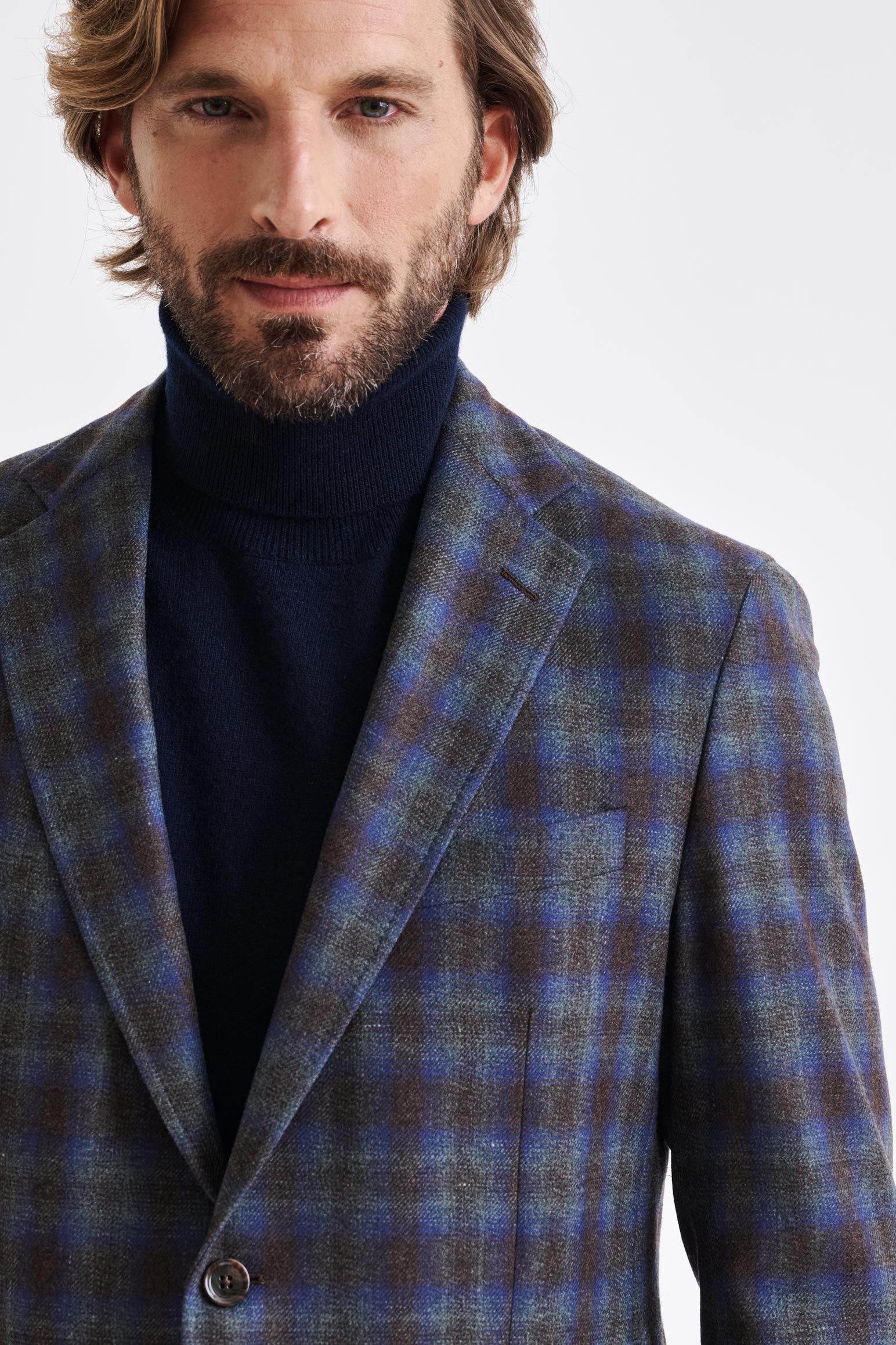 Medium Blue Wool & Cashmere Kenton Jacket Escape — detail 6