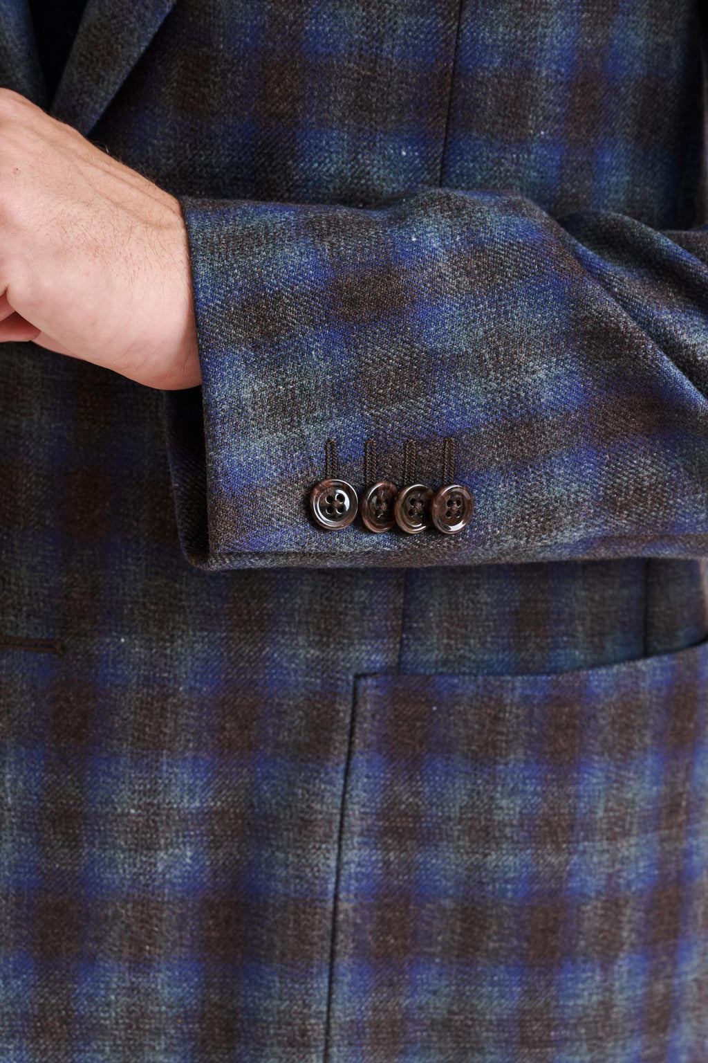 Medium Blue Wool & Cashmere Kenton Jacket Escape — detail 1