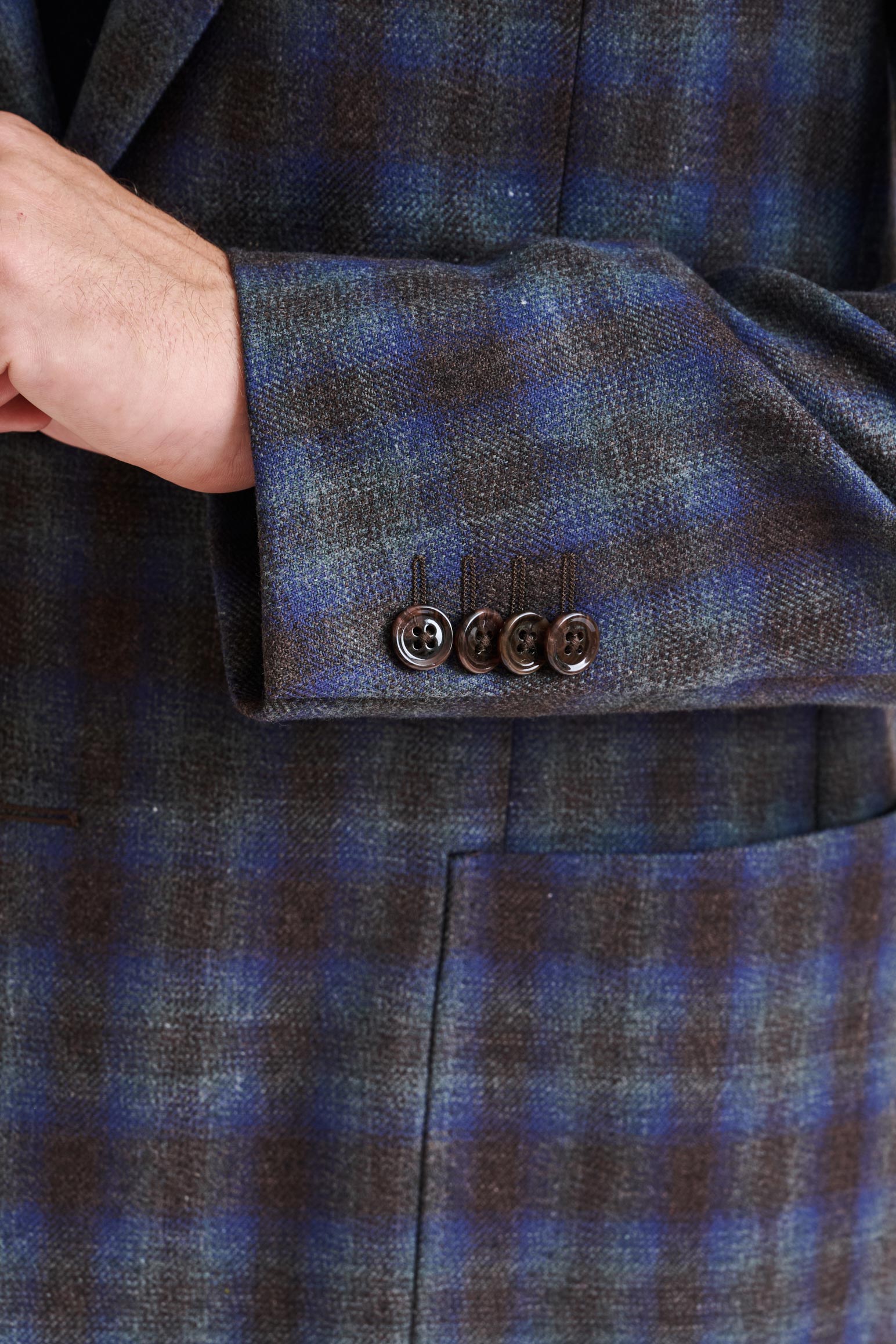 Medium Blue Wool & Cashmere Kenton Jacket Escape — detail 1