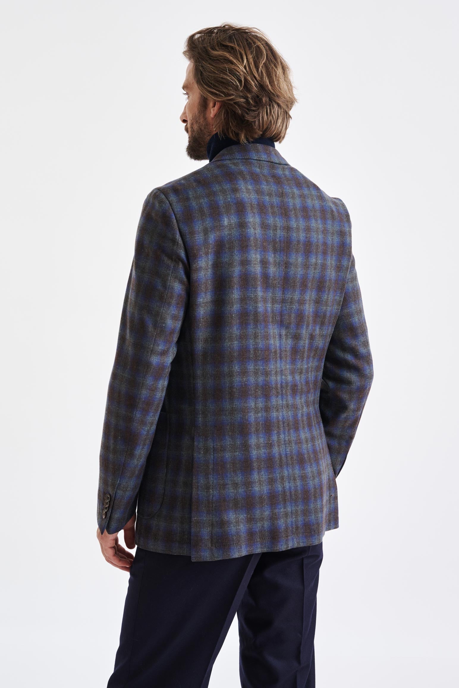 Medium Blue Wool & Cashmere Kenton Jacket Escape — detail 7