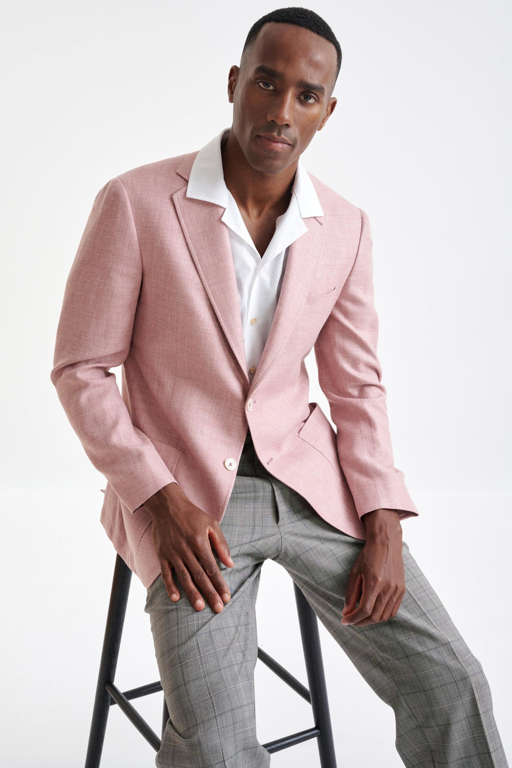 Pink Silk & Linen Soho Jacket Amalfi Trend — detail 6