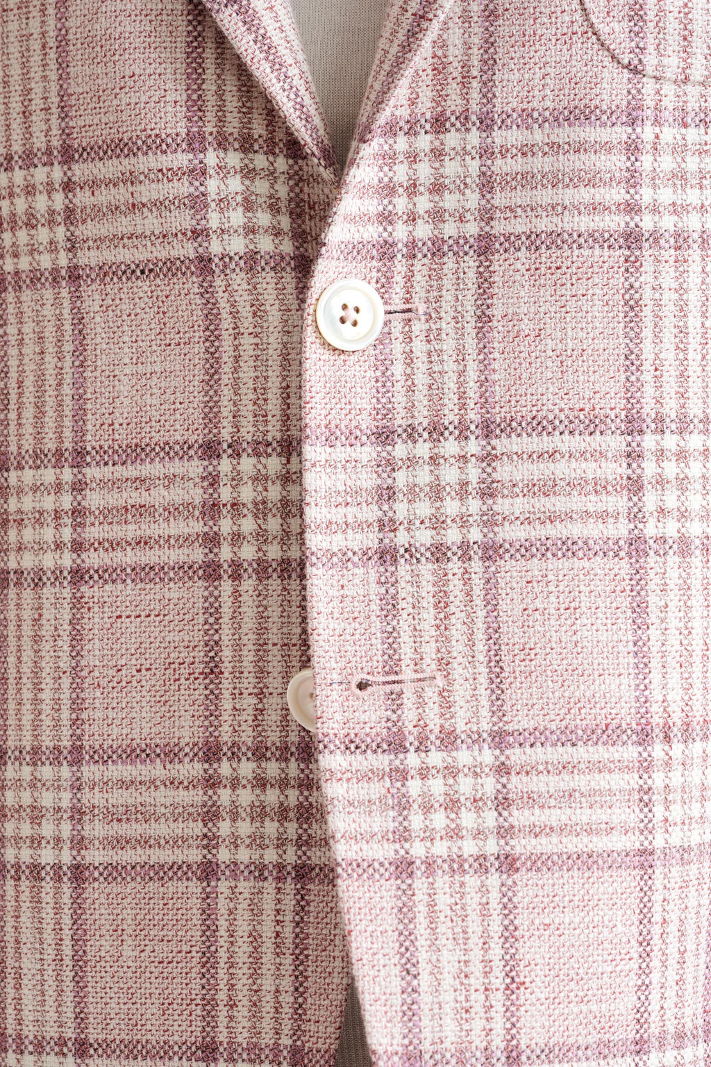 Pink Check Cotton & Linen Kenton Jacket Amalfi Trend — detail 2