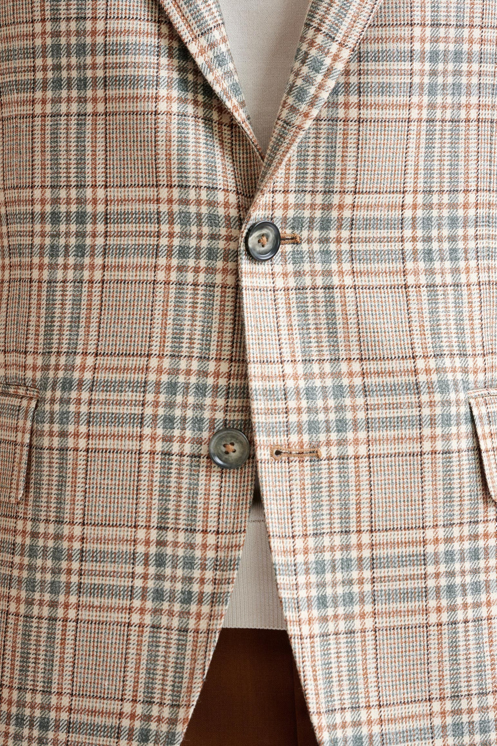 Cream Check Cotton & Silk Kensington Jacket Amalfi Trend — detail 2