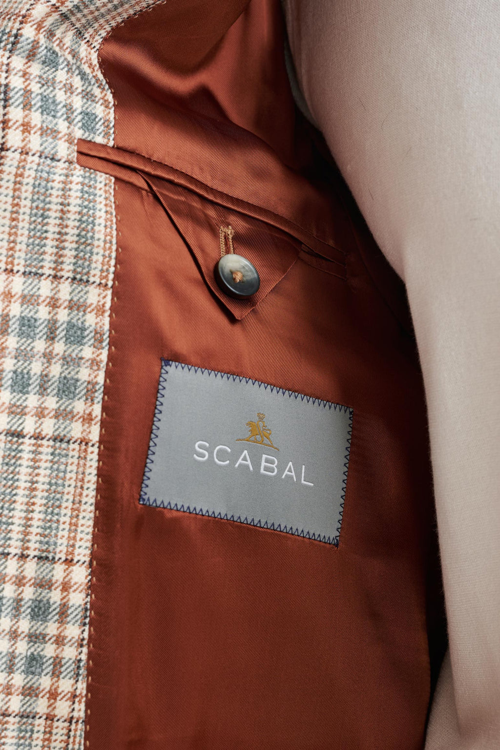 Cream Check Cotton & Silk Kensington Jacket Amalfi Trend — detail 4