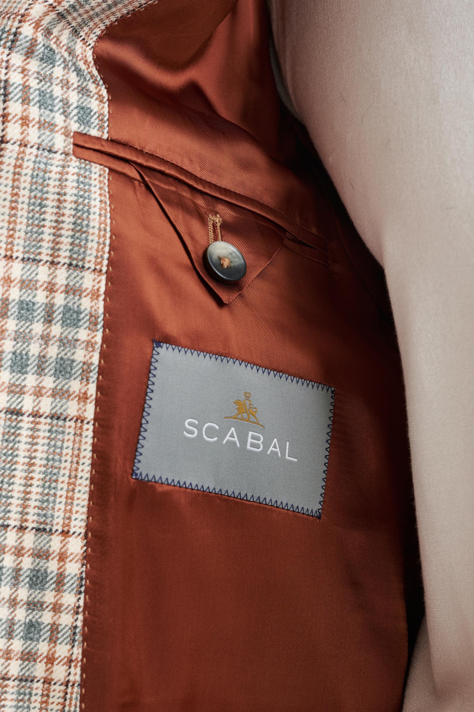 Cream Check Cotton & Silk Kensington Jacket Amalfi Trend — detail 4