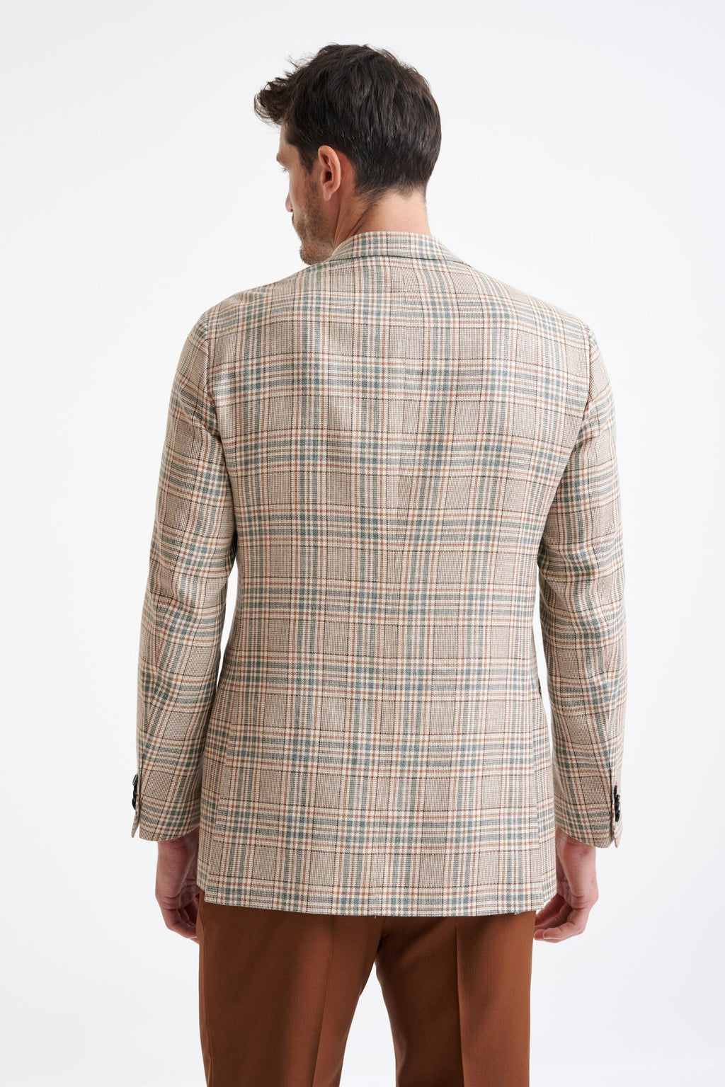 Cream Check Cotton & Silk Kensington Jacket Amalfi Trend — detail 6