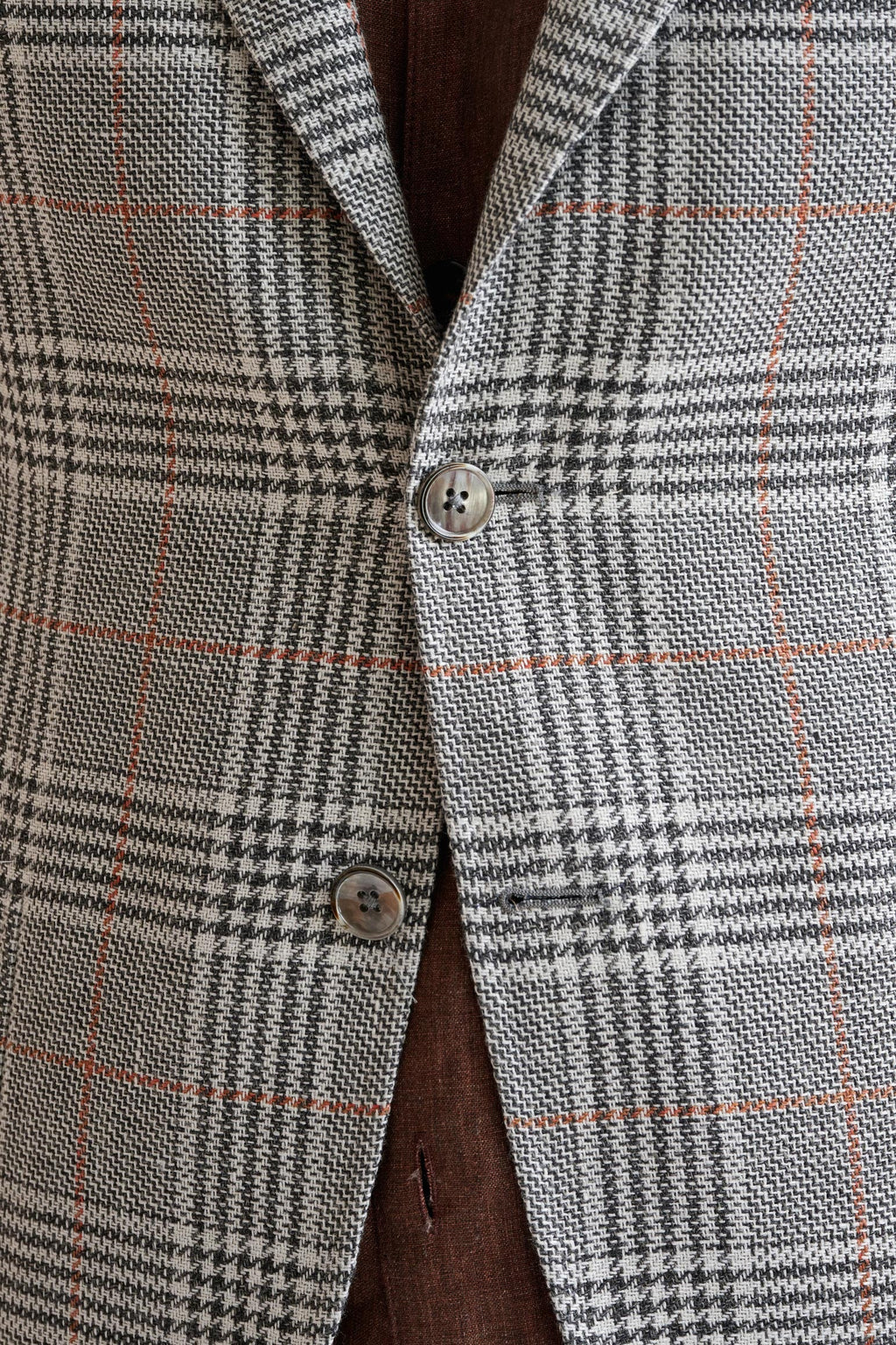Light Grey Check Wool & Linen Kenton Jacket Amalfi Trend — detail 2