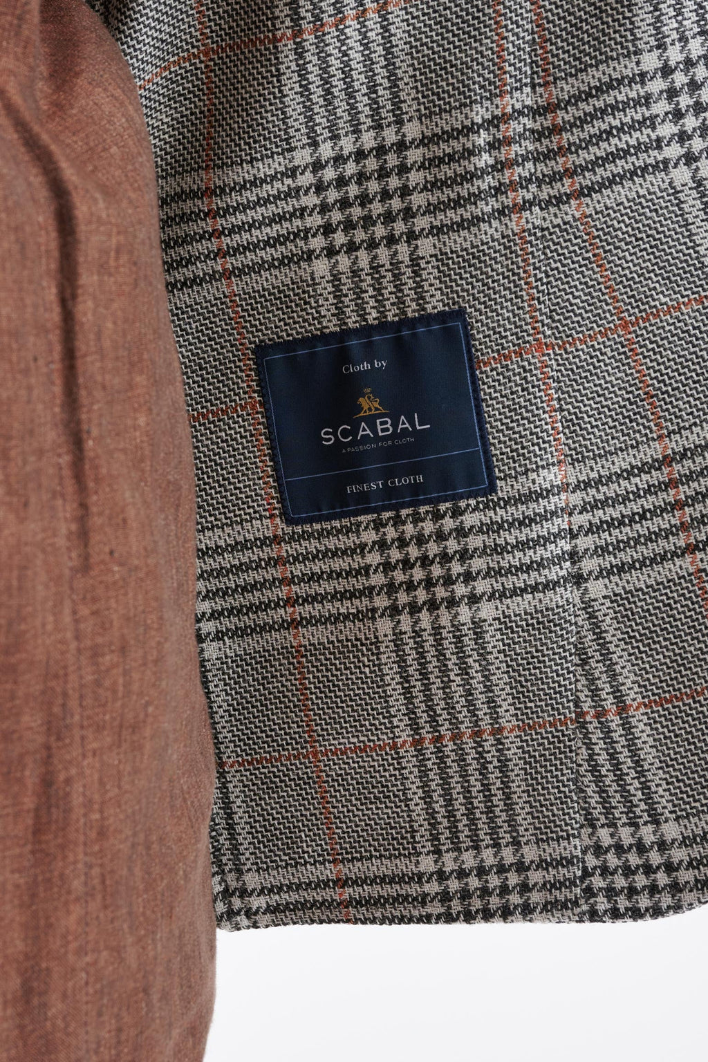 Light Grey Check Wool & Linen Kenton Jacket Amalfi Trend — detail 3