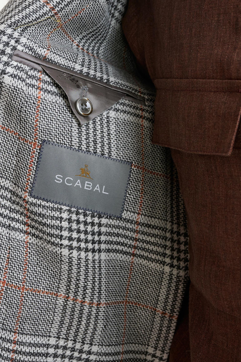 Light Grey Check Wool & Linen Kenton Jacket Amalfi Trend — detail 4