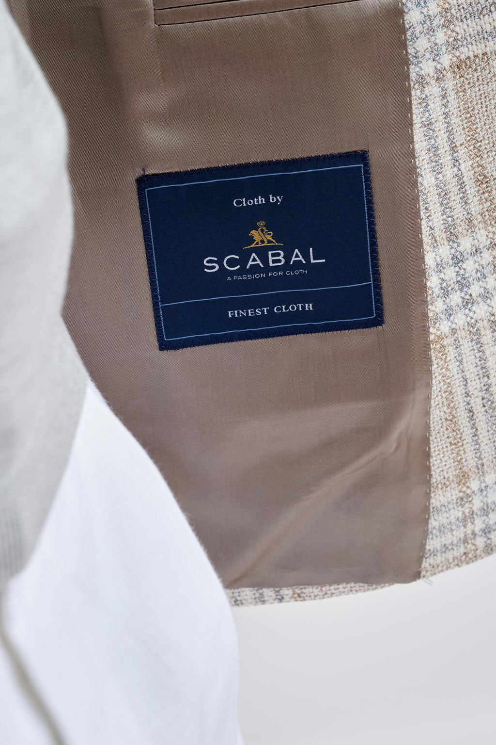Beige Grey Cream Cotton & Linen Soho Jacket Amalfi Trend — detail 3