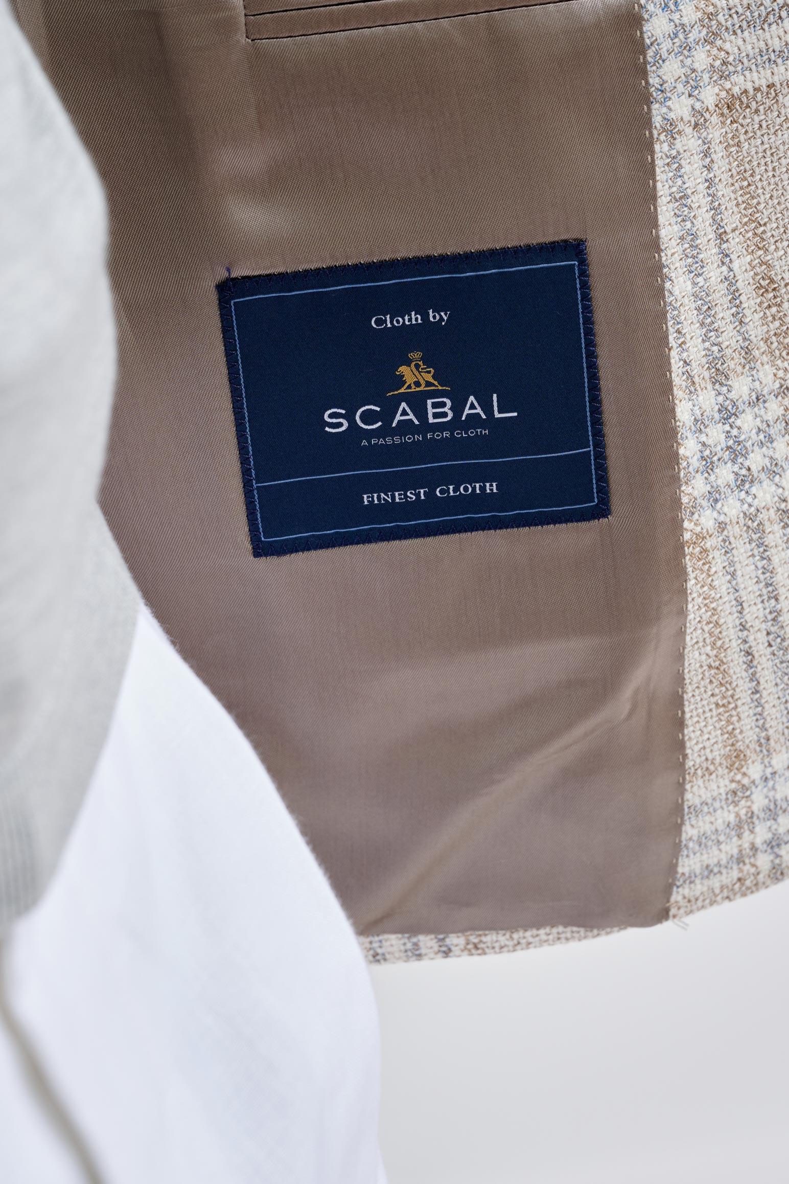 Beige Grey Cream Cotton & Linen Soho Jacket Amalfi Trend — detail 3