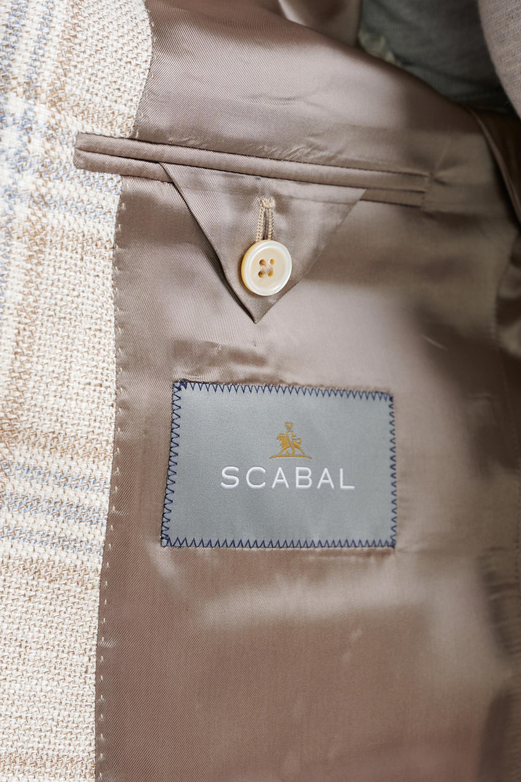 Beige Grey Cream Cotton & Linen Soho Jacket Amalfi Trend — detail 4