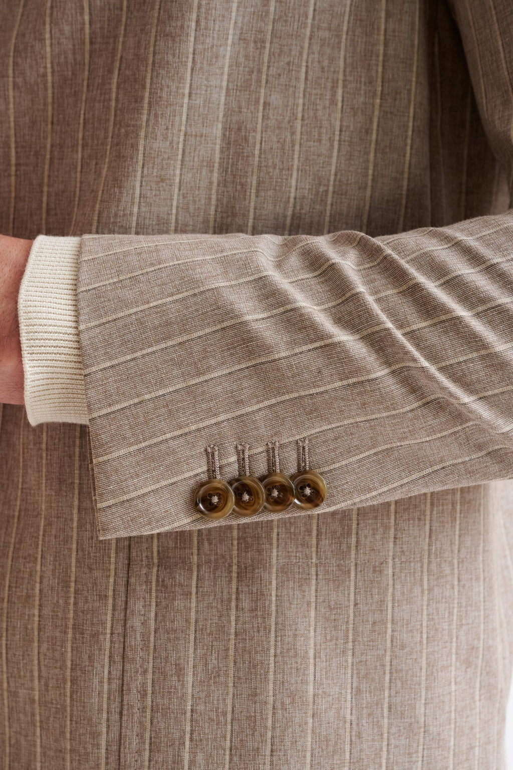 Sand Wool & Cotton Chelsea Shirt Jacket Lifestyle — detail 1