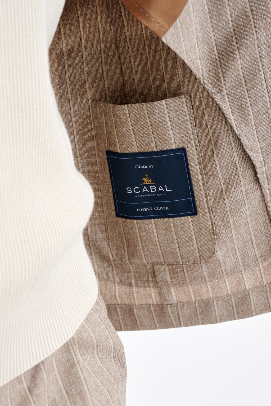 Sand Wool & Cotton Chelsea Shirt Jacket Lifestyle — detail 3