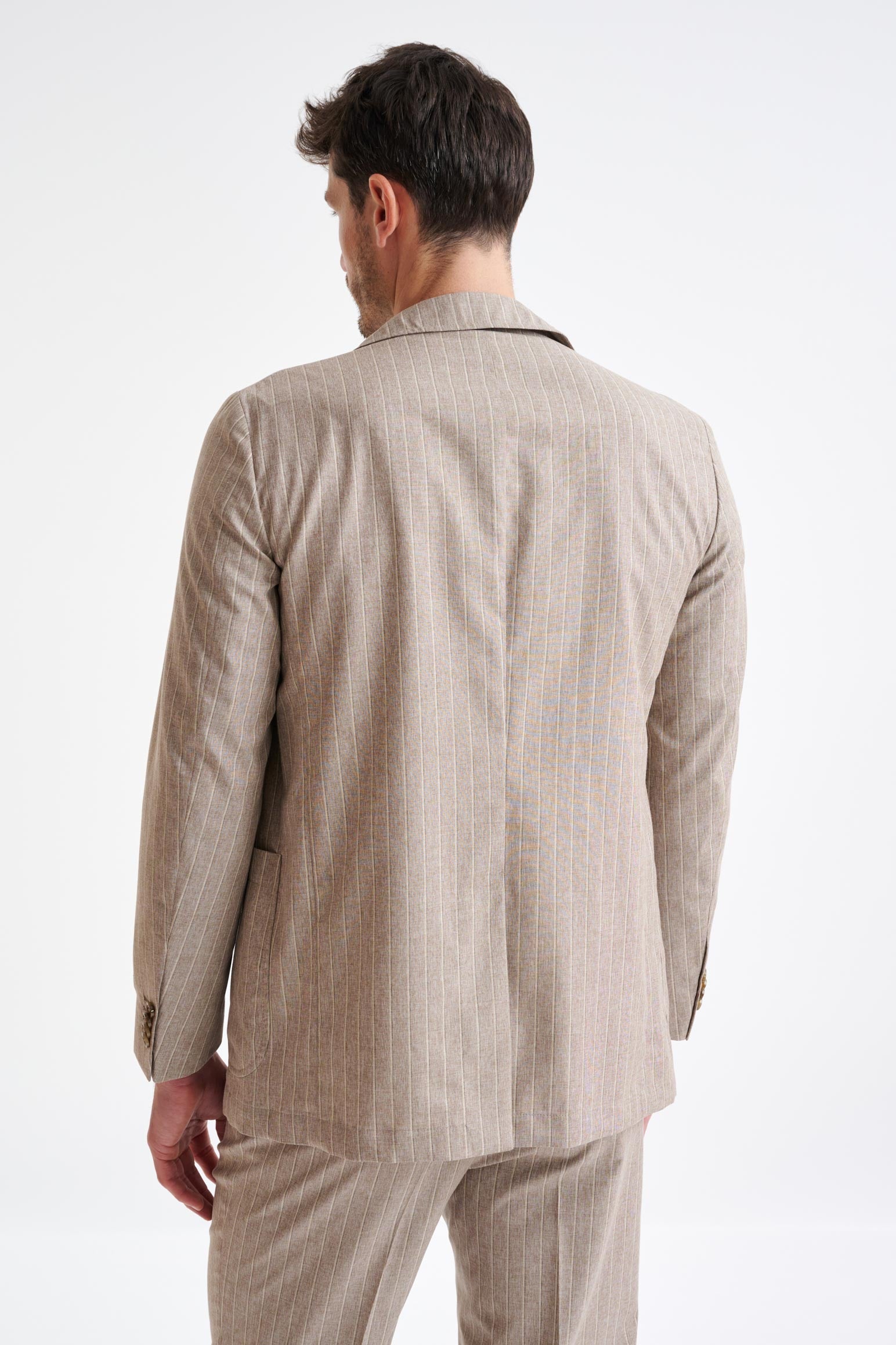 Sand Wool & Cotton Chelsea Shirt Jacket Lifestyle — detail 6