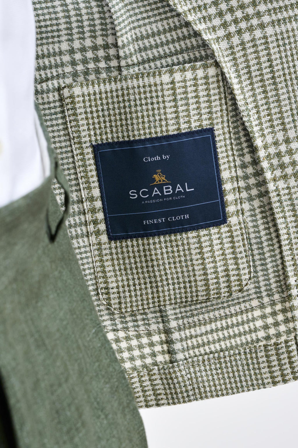 Forest Green Wool & Linen Kenton Jacket Amalfi Trend — detail 3