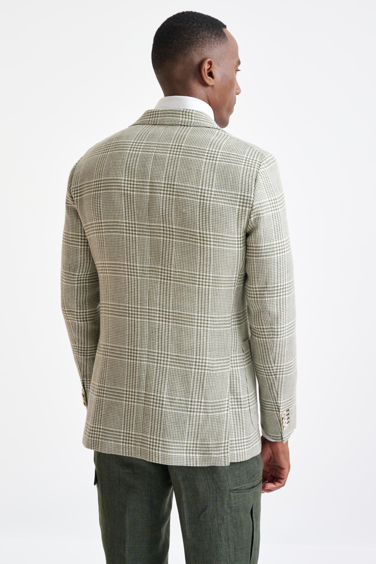 Forest Green Wool & Linen Kenton Jacket Amalfi Trend — detail 6