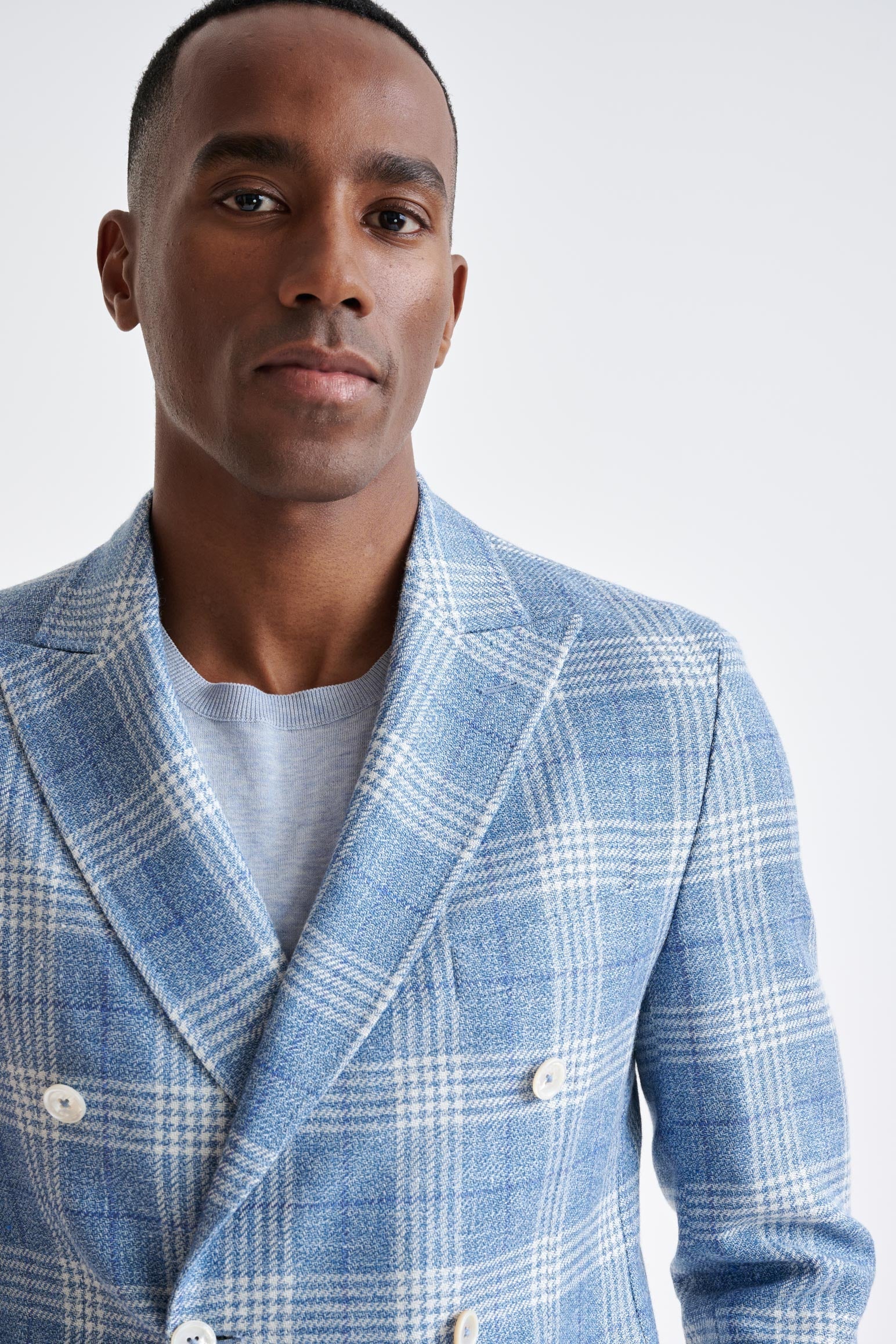 Light Blue Wool & Linen Kenton Jacket Amalfi Trend — detail 5