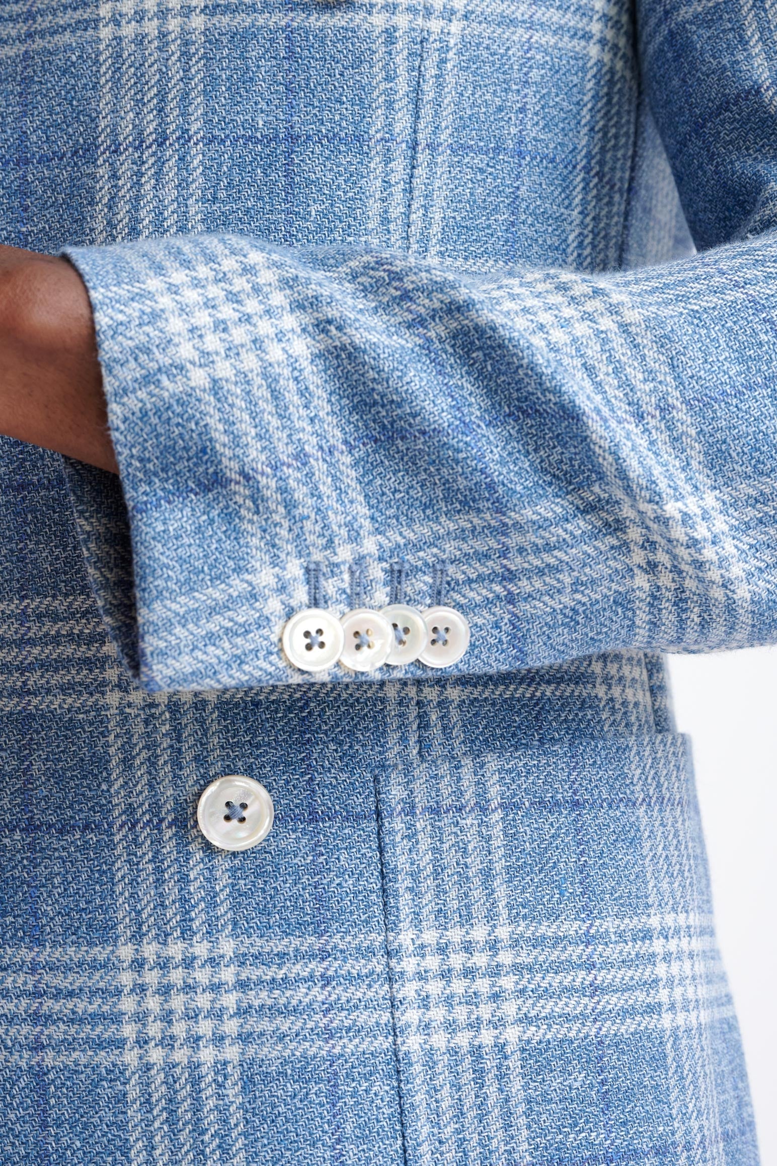 Light Blue Wool & Linen Kenton Jacket Amalfi Trend — detail 1