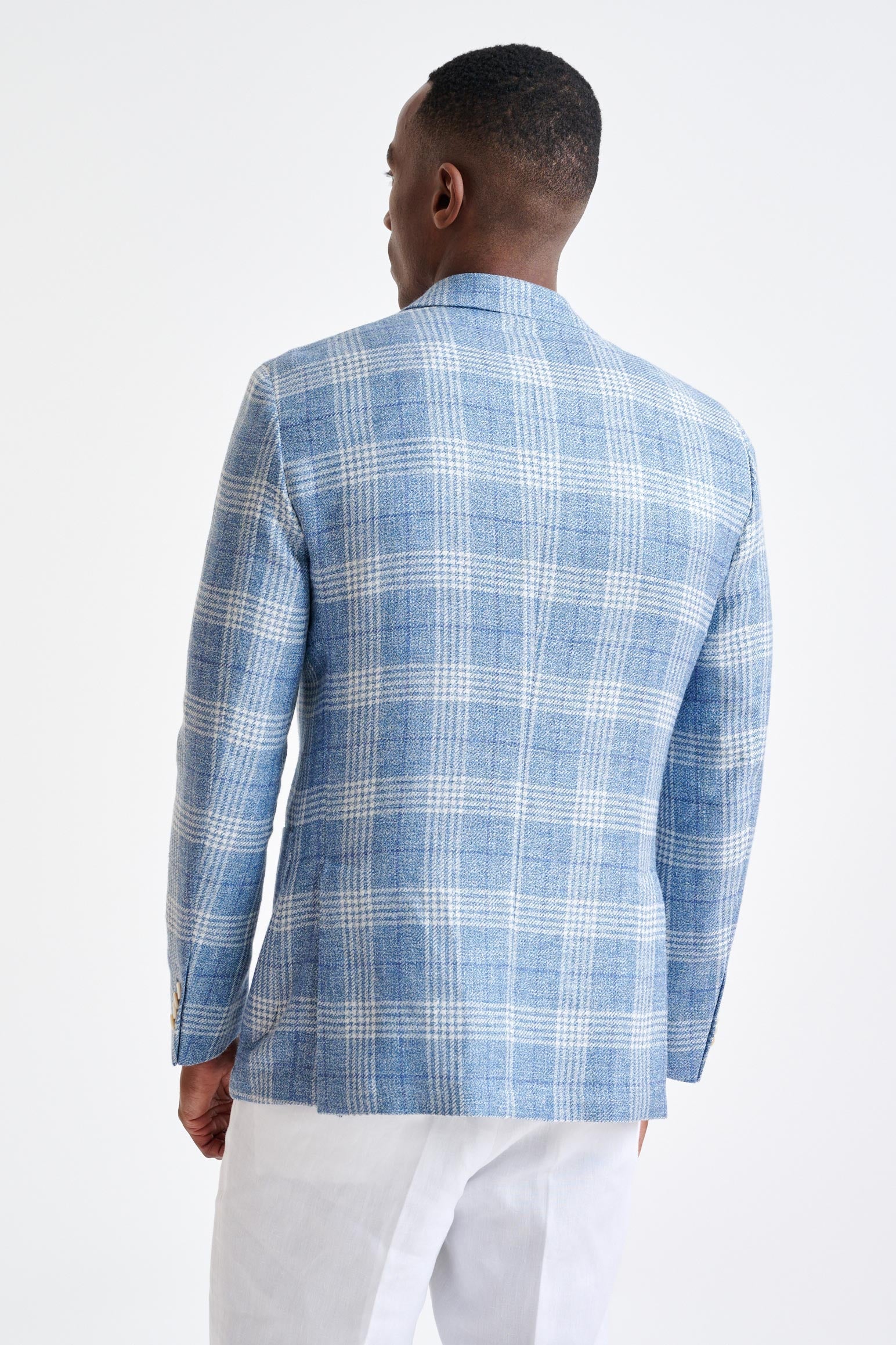 Light Blue Wool & Linen Kenton Jacket Amalfi Trend — detail 7